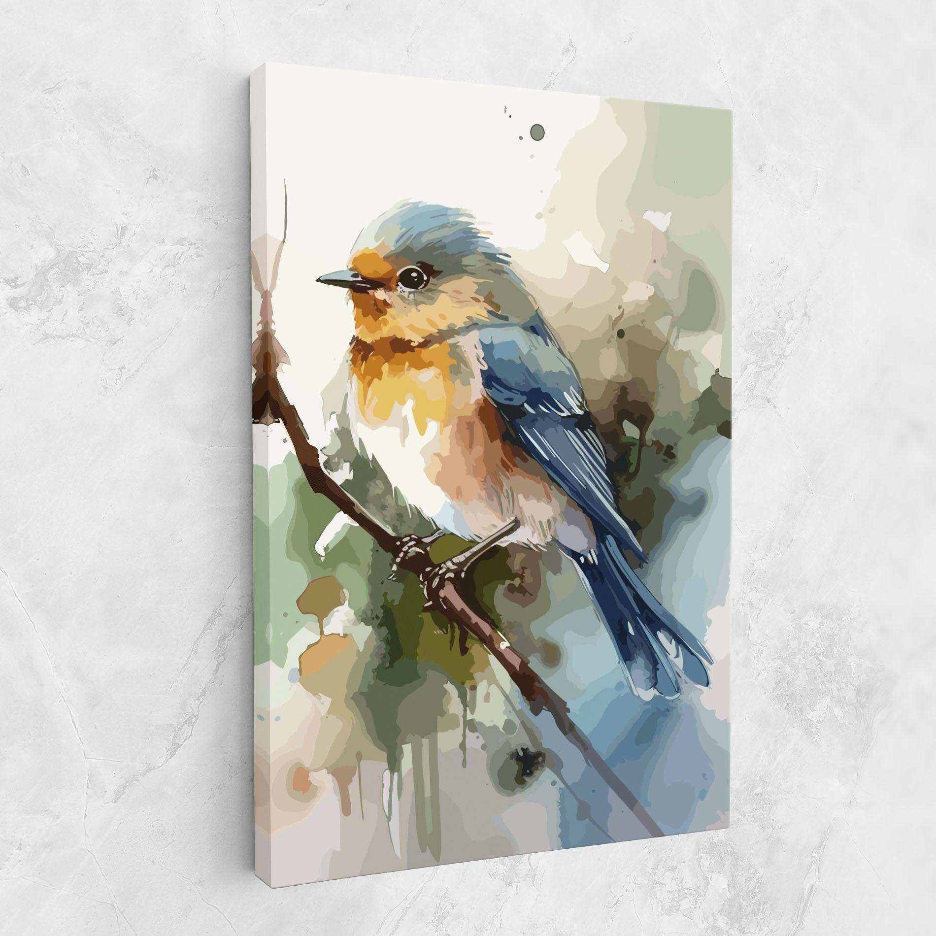 Tablou Canvas Blue Pretty Bird mockup 1