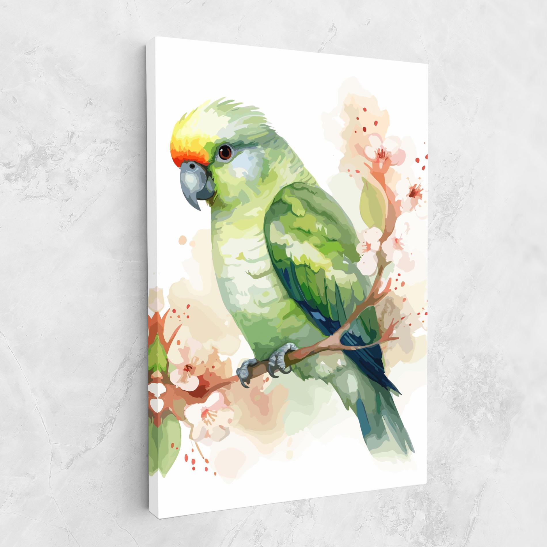 Tablou Canvas Pretty Green Parrot mockup 1