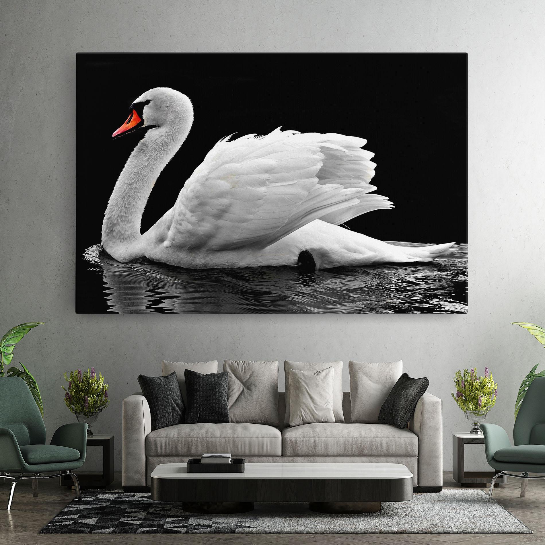 Tablou Canvas Black And White Swan mockup 7
