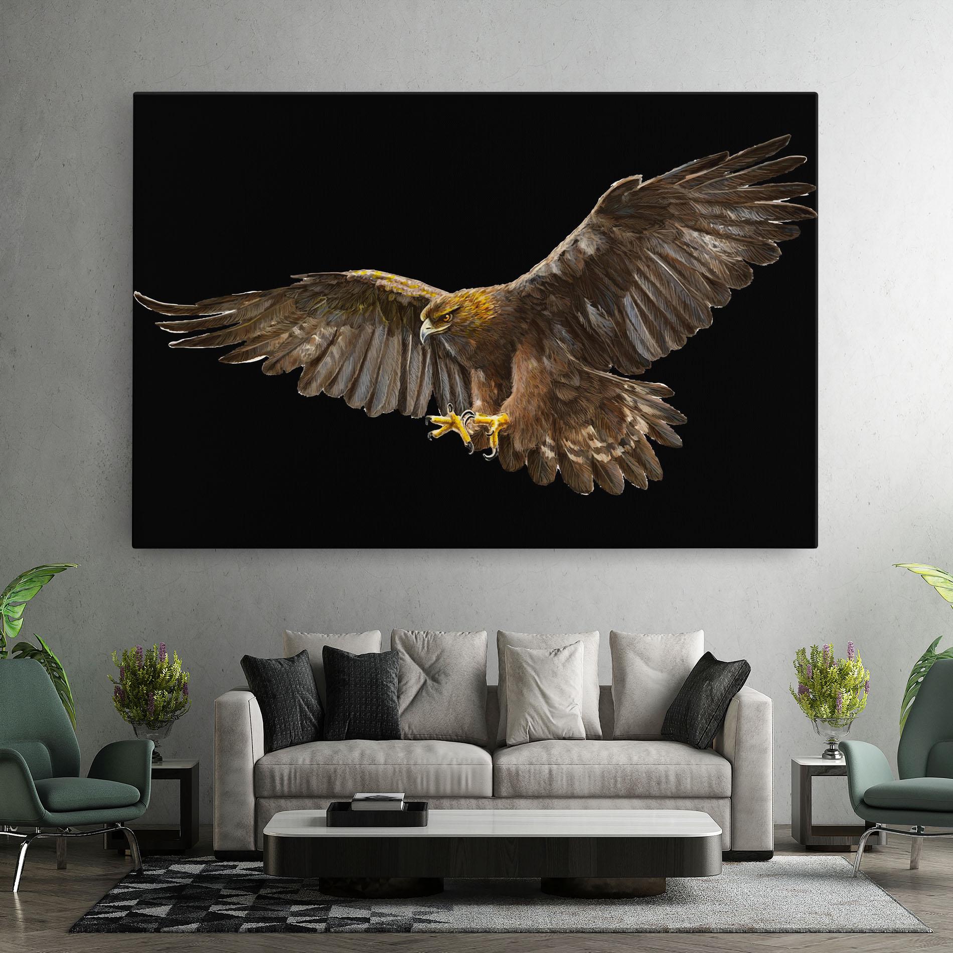 Tablou Canvas Eagle On Black mockup 7