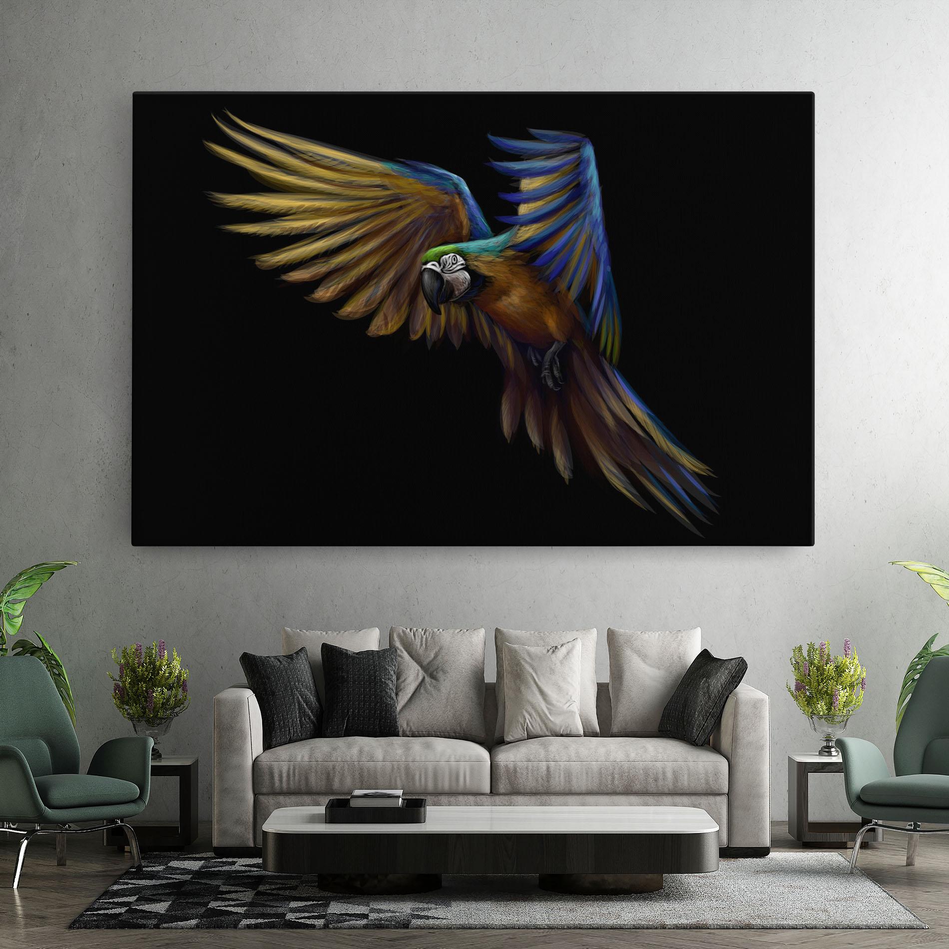 Tablou Canvas Parrot Flying mockup 7