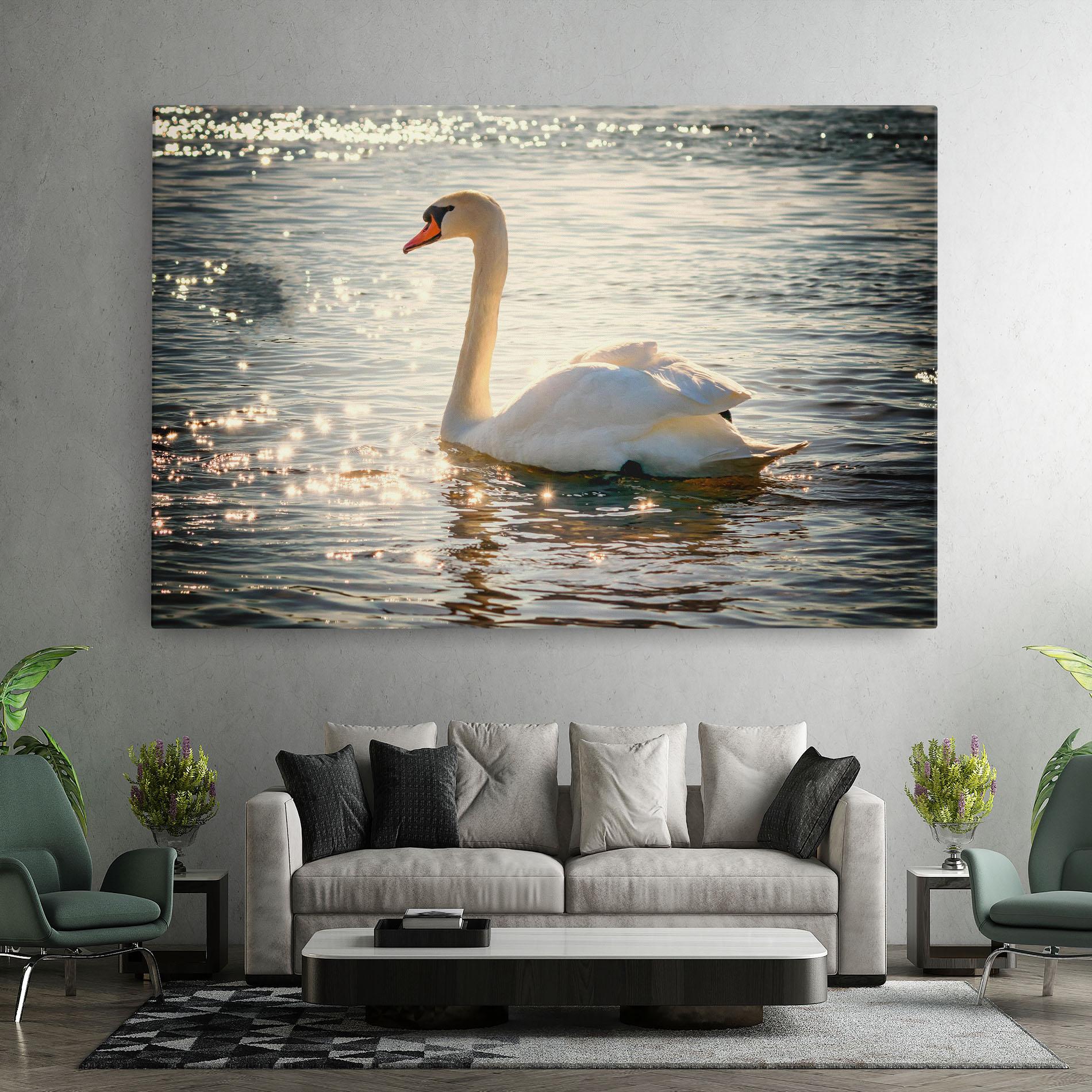Tablou Canvas Swan On Lake mockup 7
