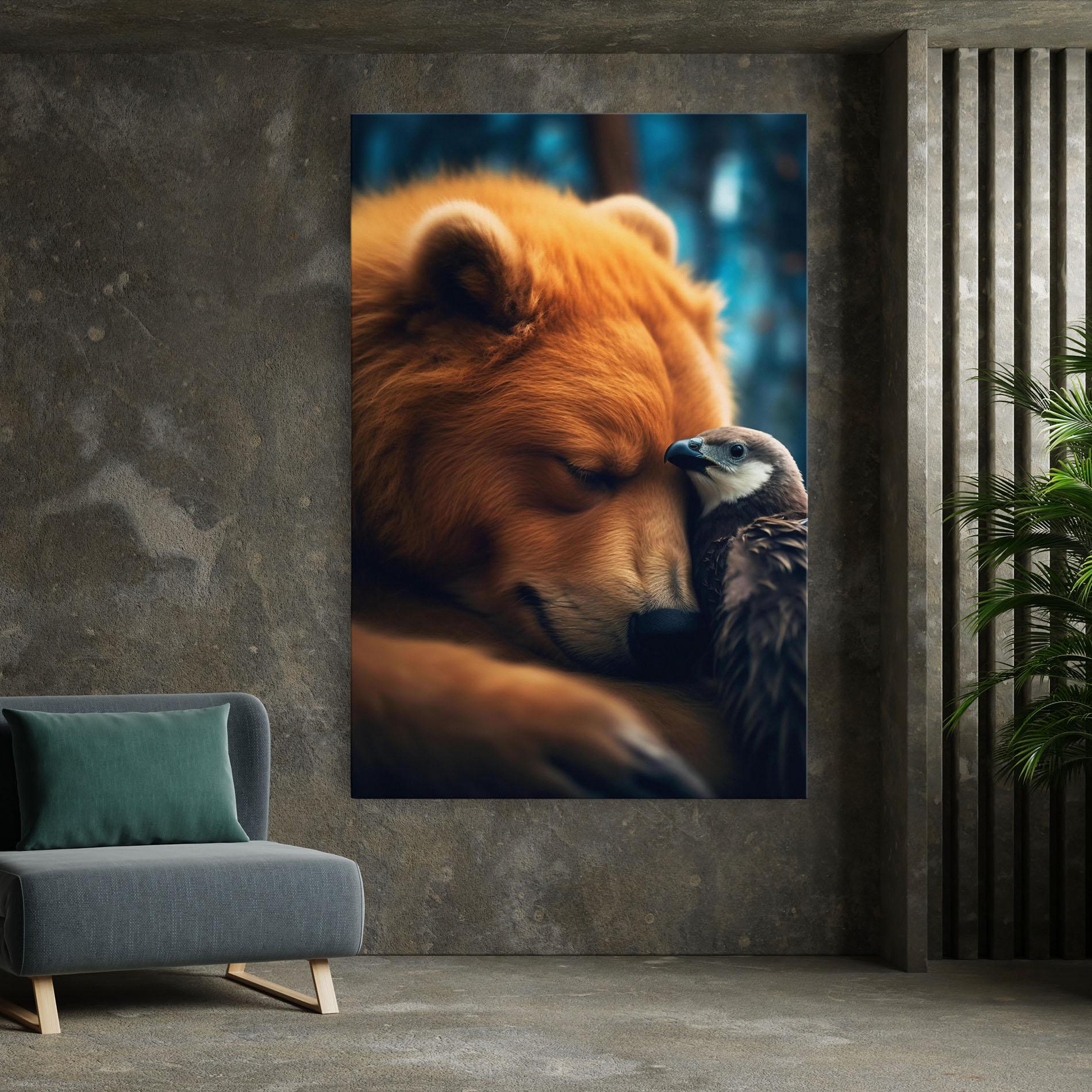 Tablou Canvas Bear With Eagle mockup 7
