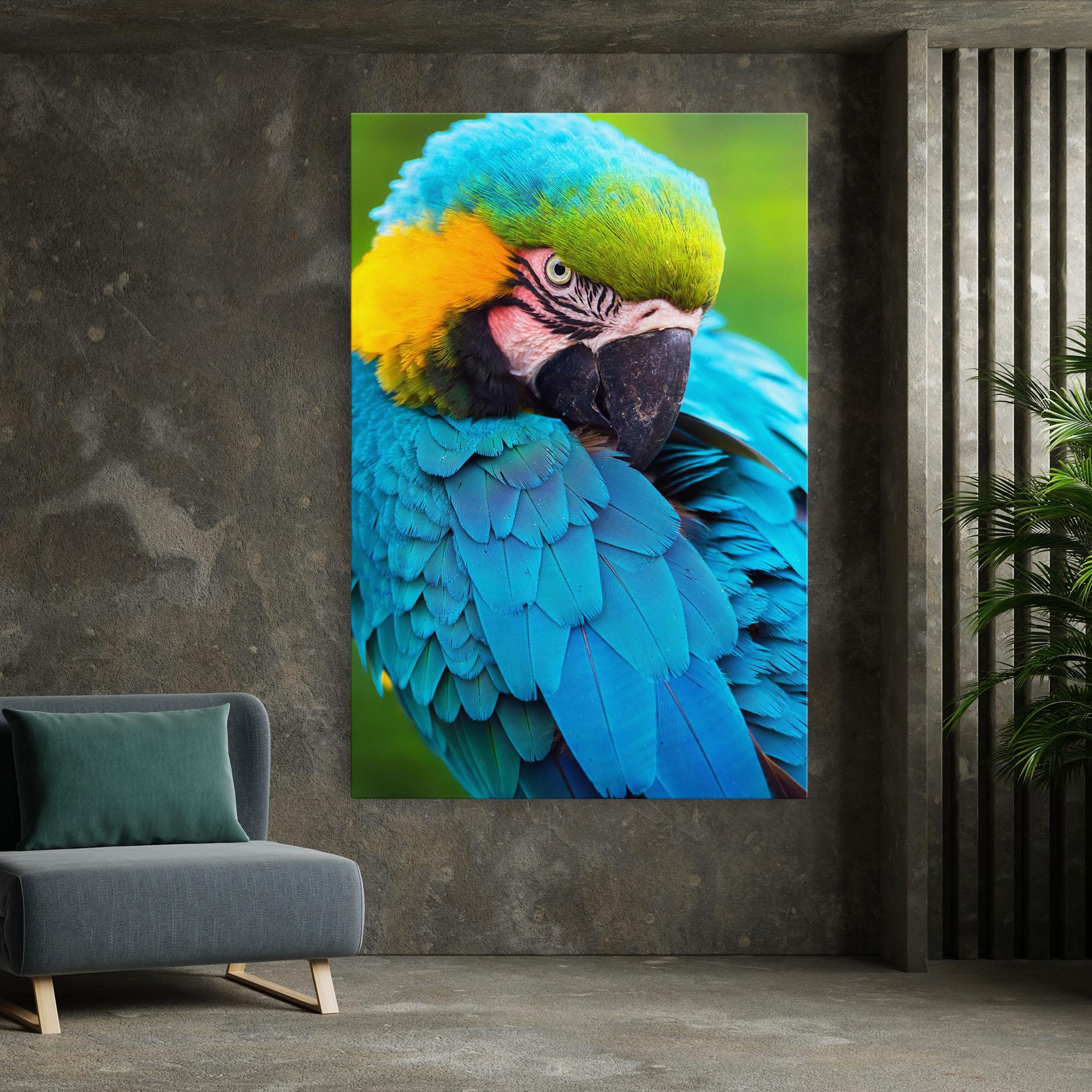 Tablou Canvas Blue Parrot mockup 7