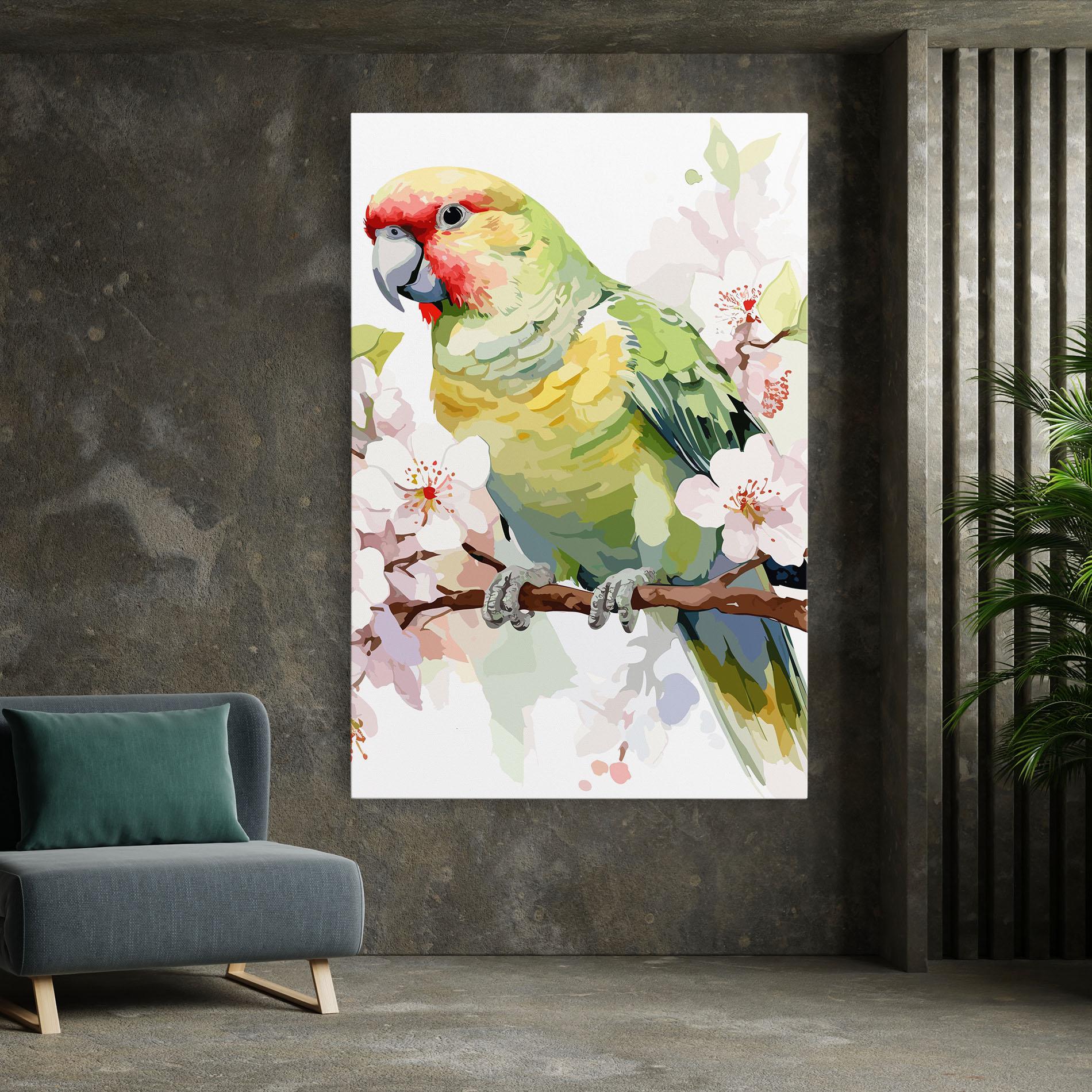Tablou Canvas Cute Green Parrot mockup 7