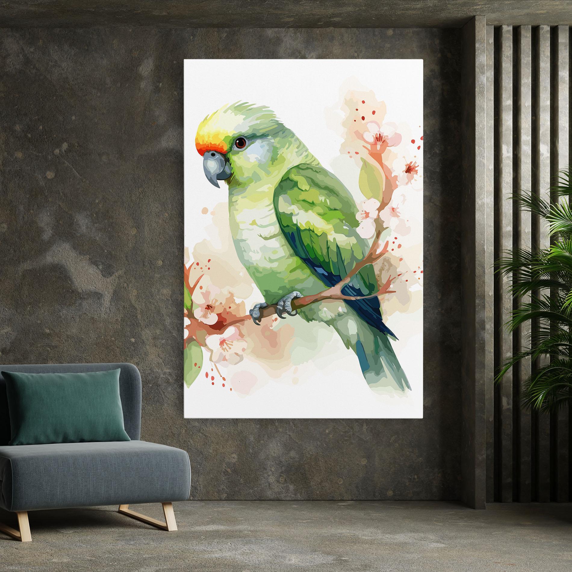 Tablou Canvas Pretty Green Parrot mockup 7