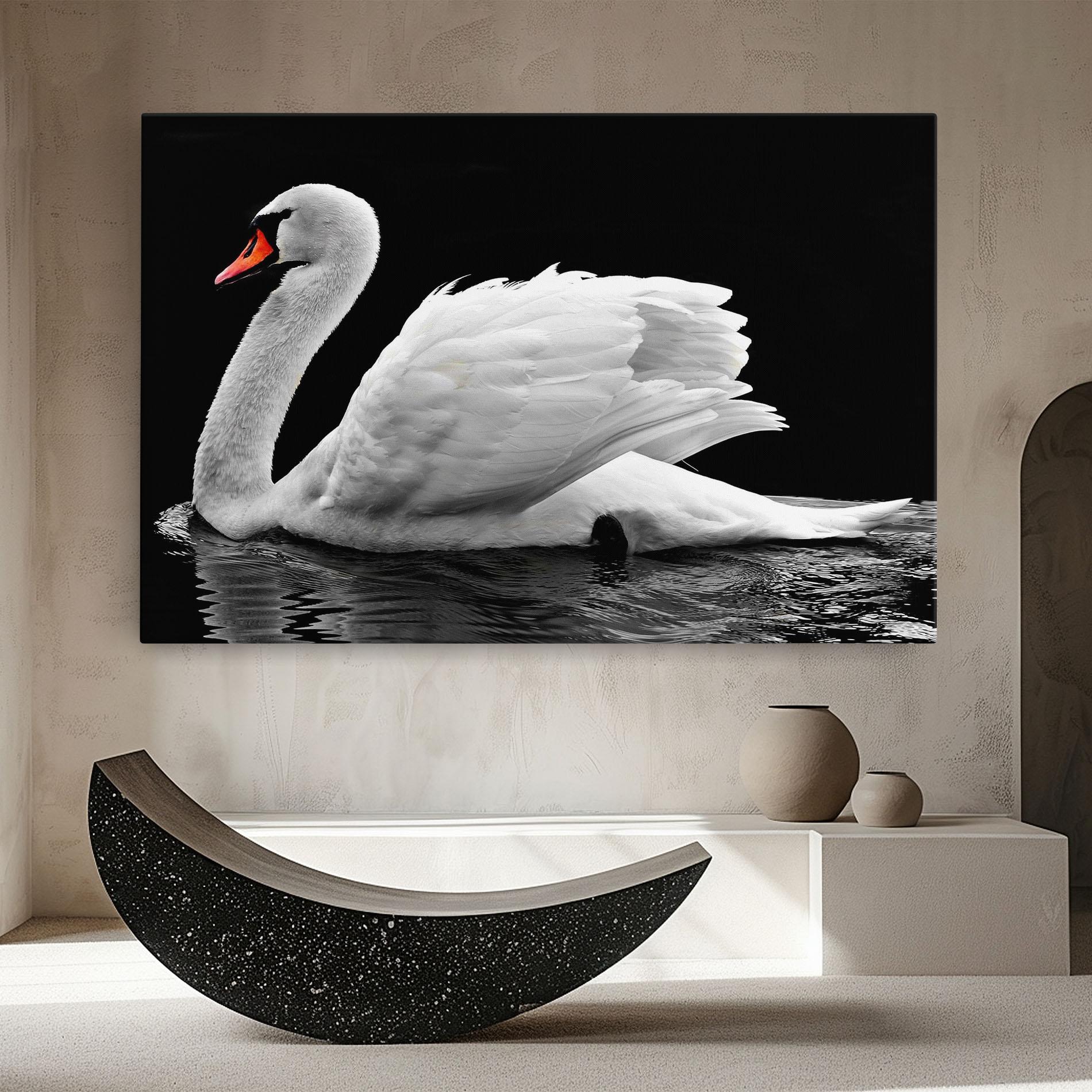 Tablou Canvas Black And White Swan mockup 8