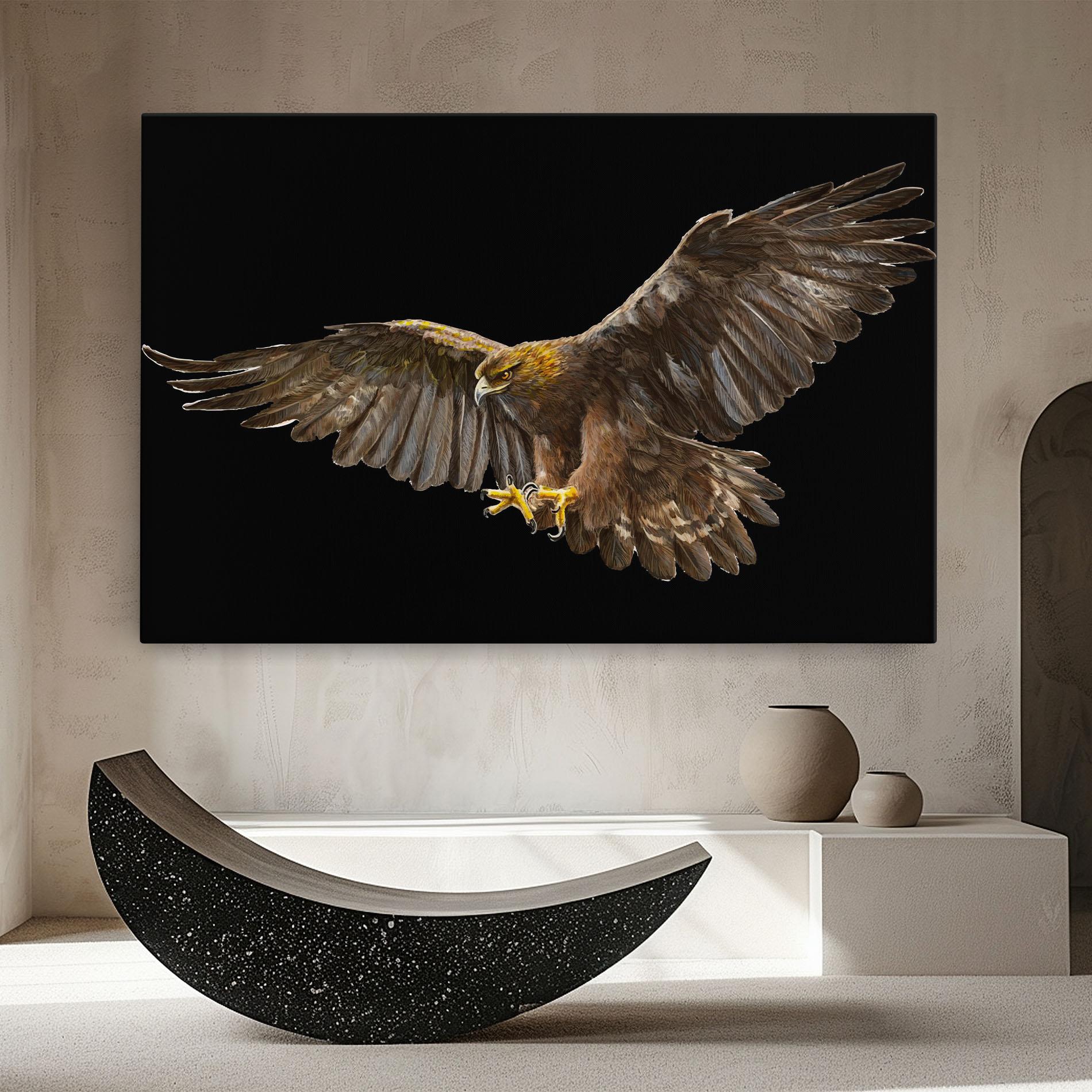 Tablou Canvas Eagle On Black mockup 8