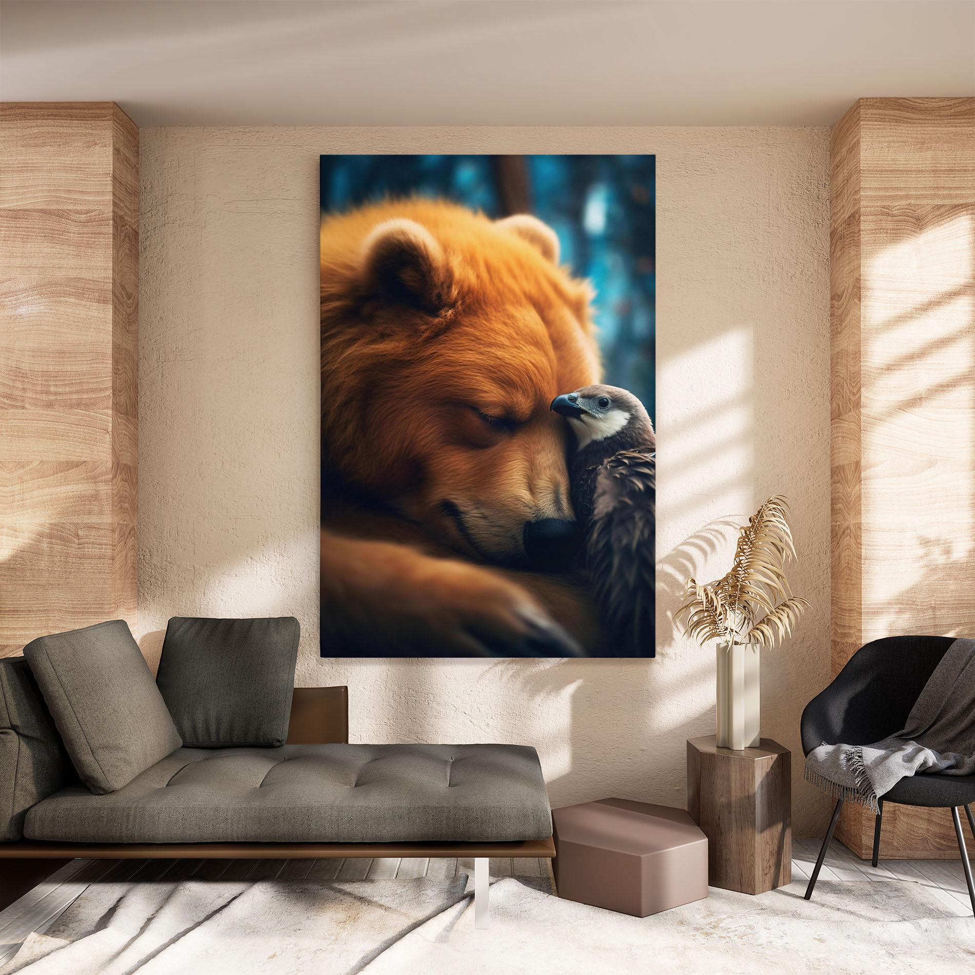 Tablou Canvas Bear With Eagle mockup 8