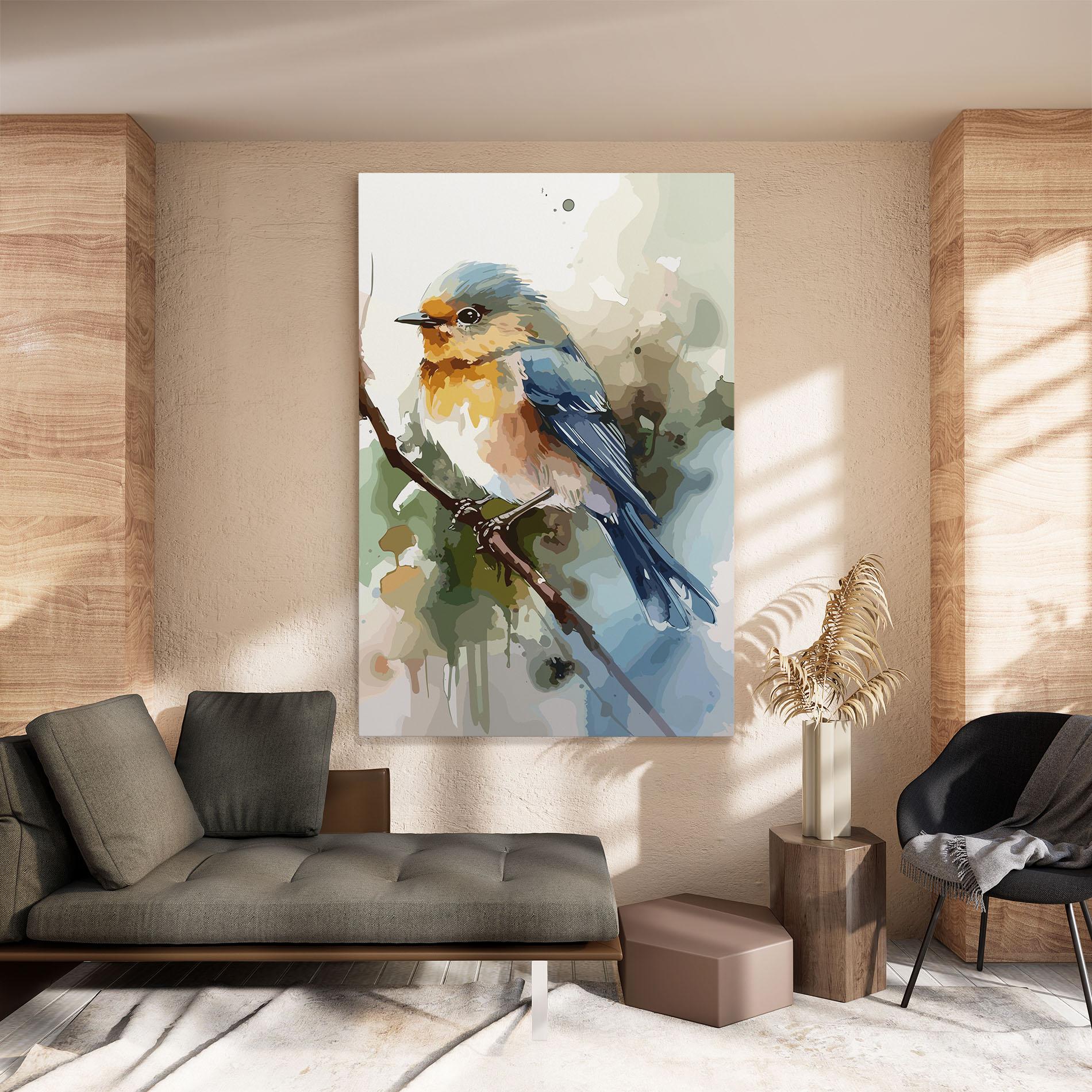 Tablou Canvas Blue Pretty Bird mockup 8