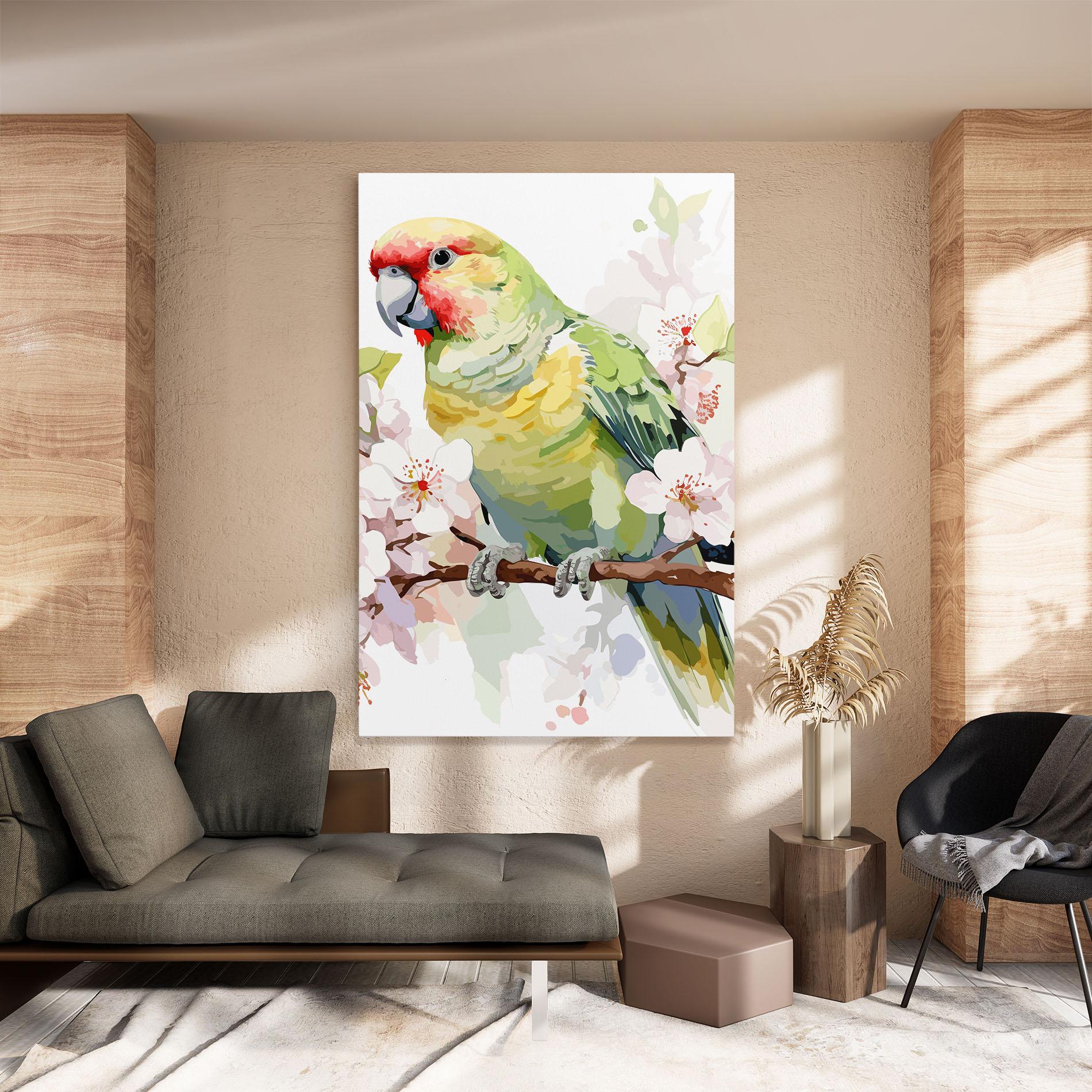 Tablou Canvas Cute Green Parrot mockup 8