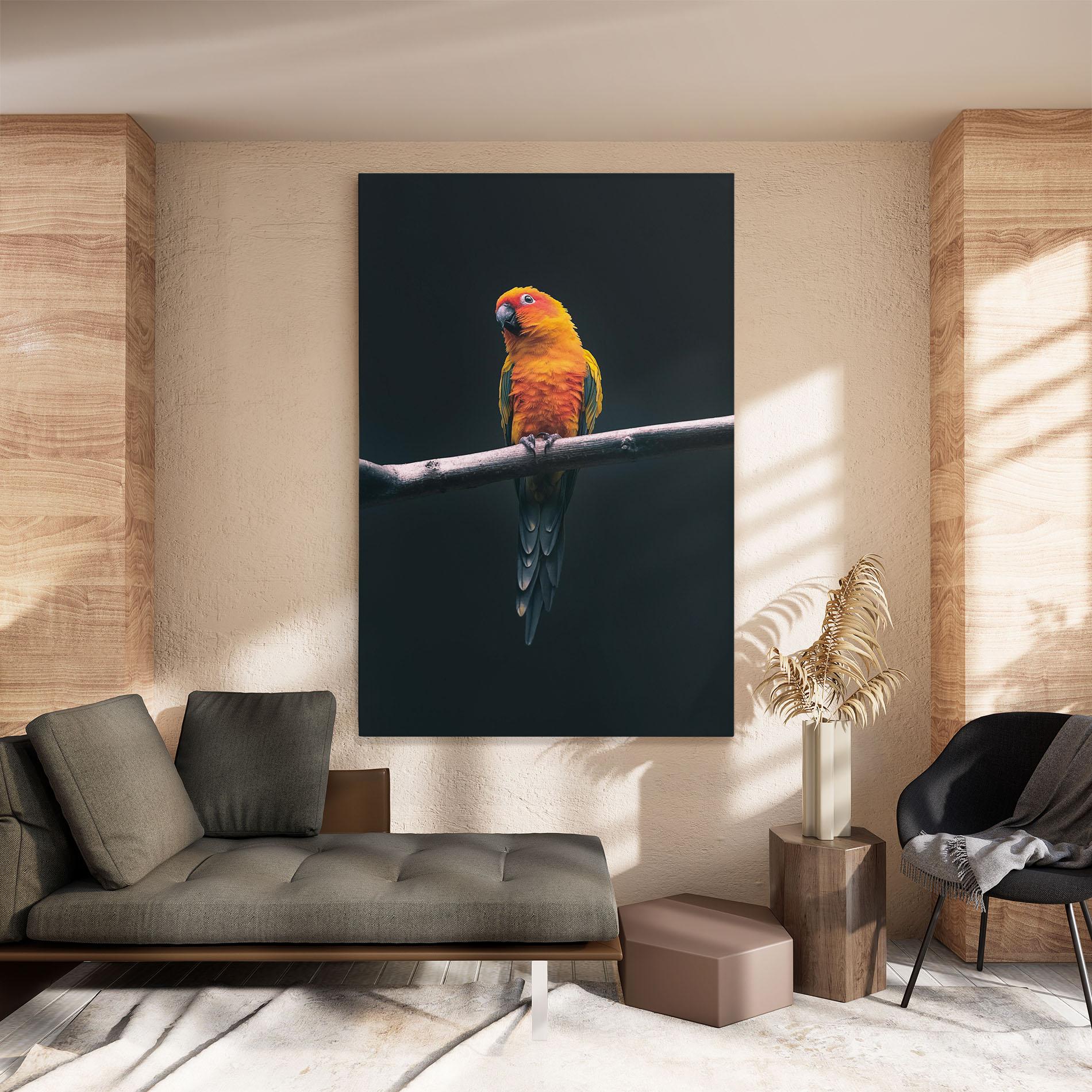 Tablou Canvas Fire Parrot mockup 8