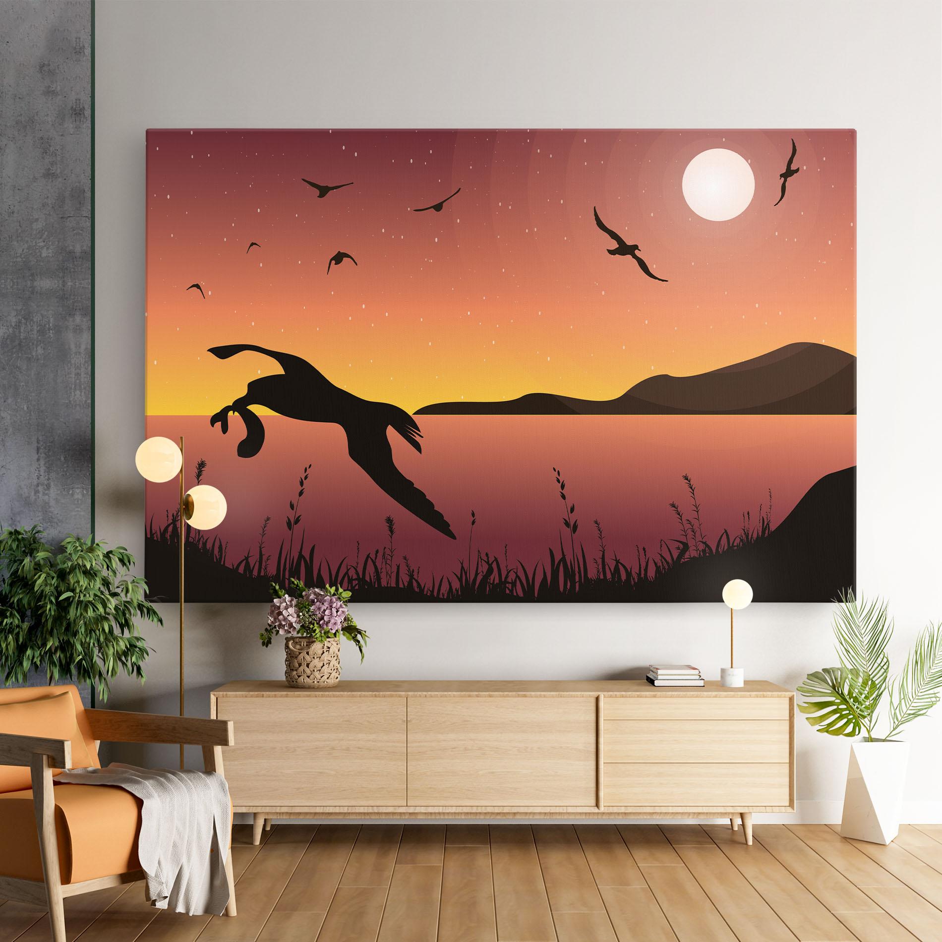 Tablou Canvas Birds Fishing mockup 9