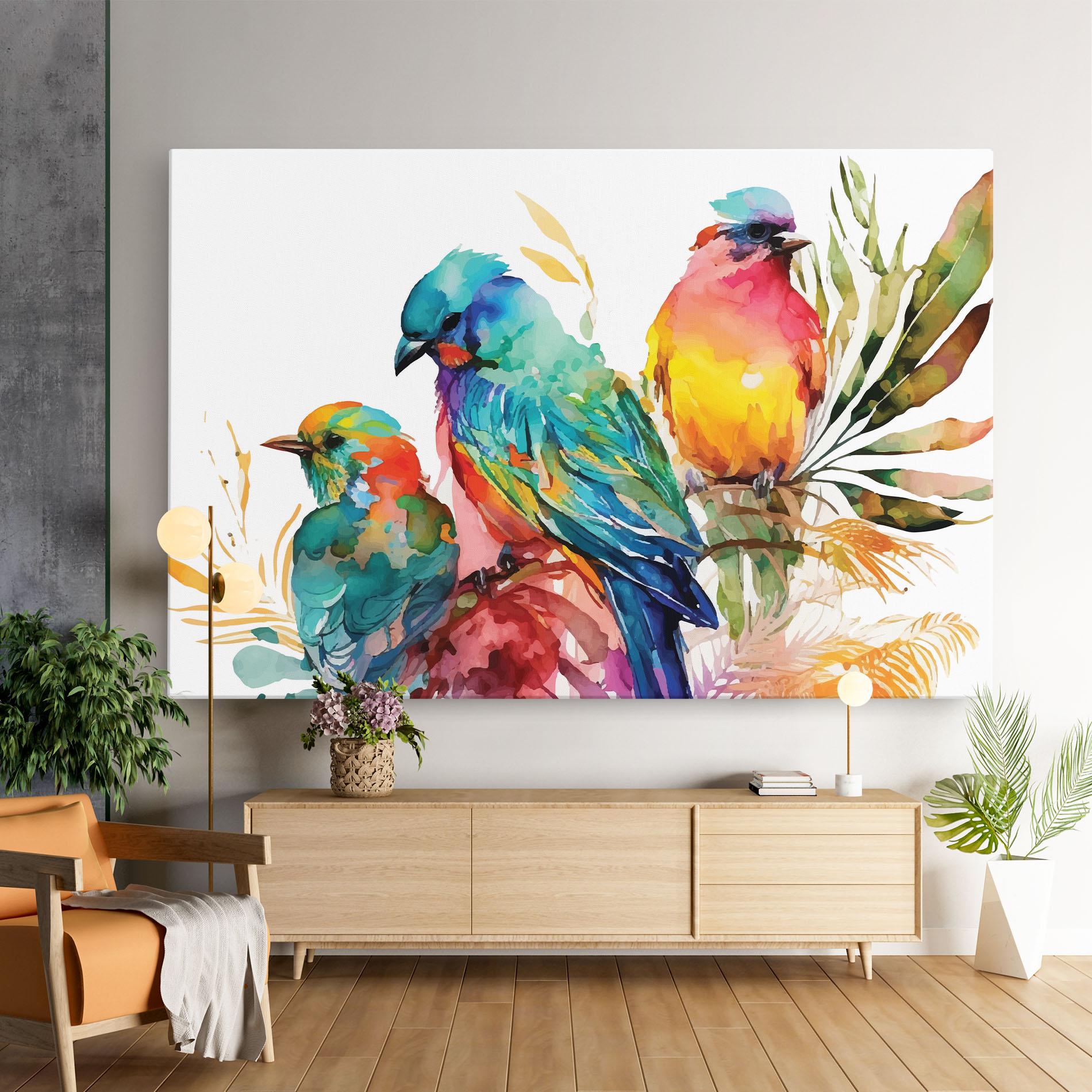 Tablou Canvas Colorful Birds mockup 9