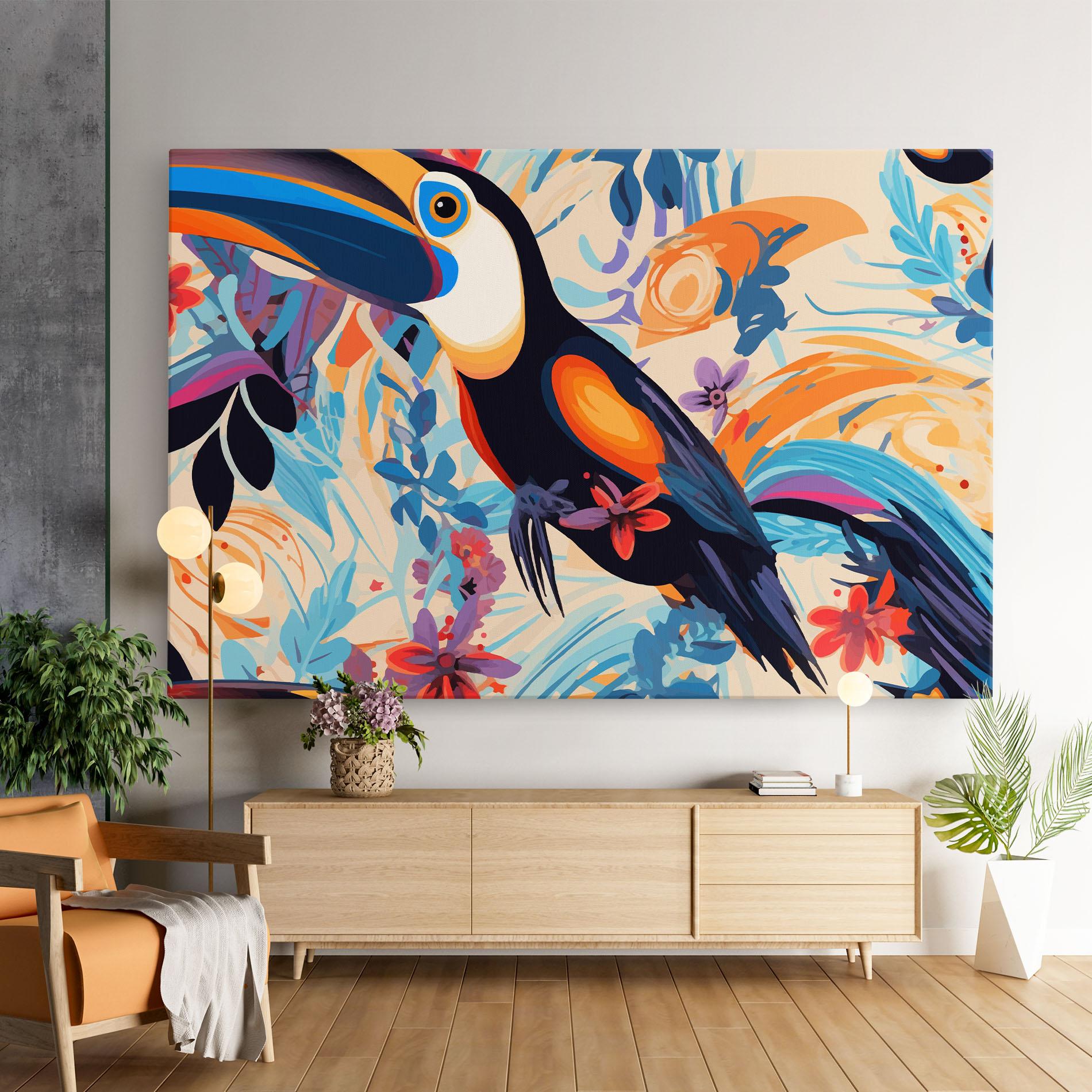 Tablou Canvas Colorful Toucan mockup 9