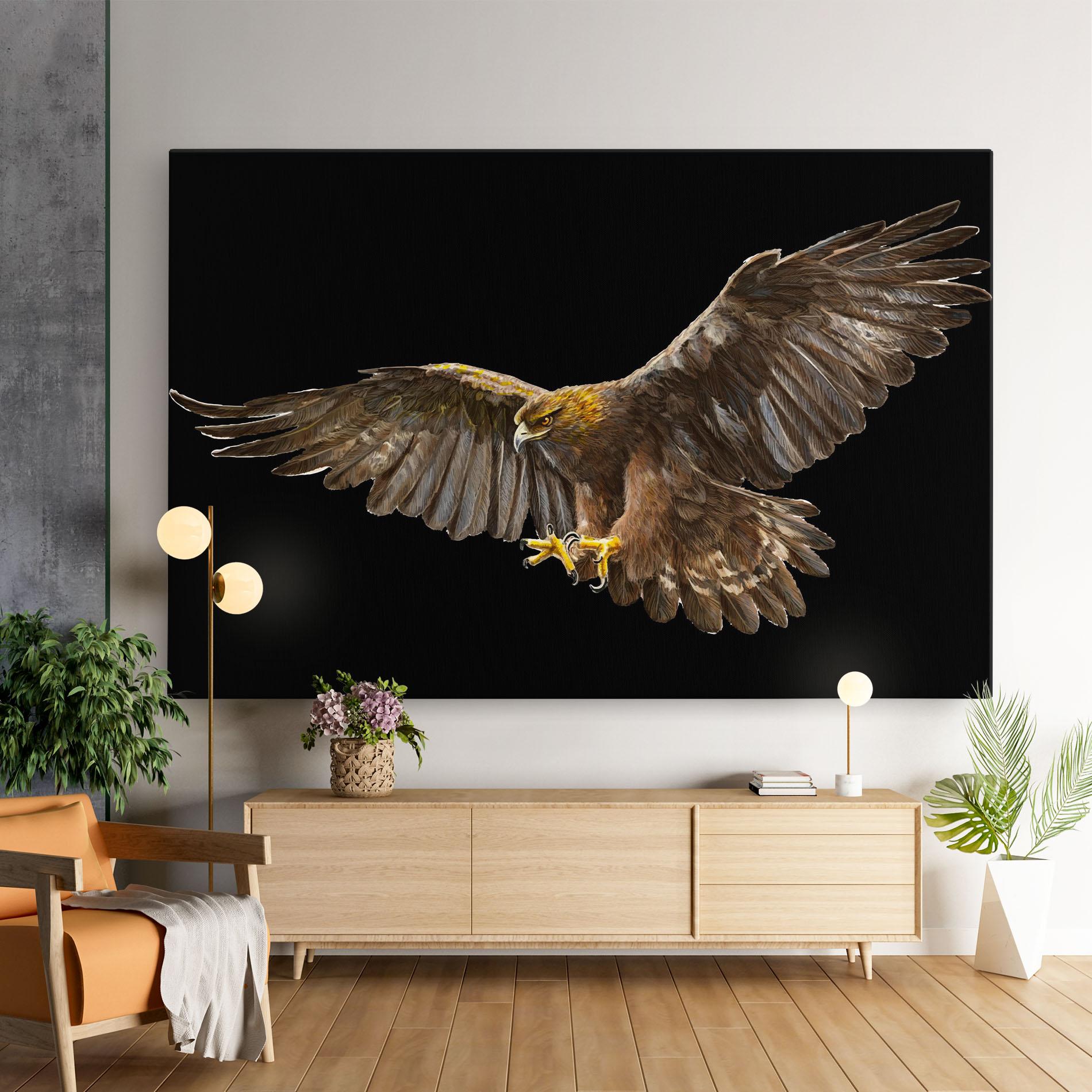 Tablou Canvas Eagle On Black mockup 9