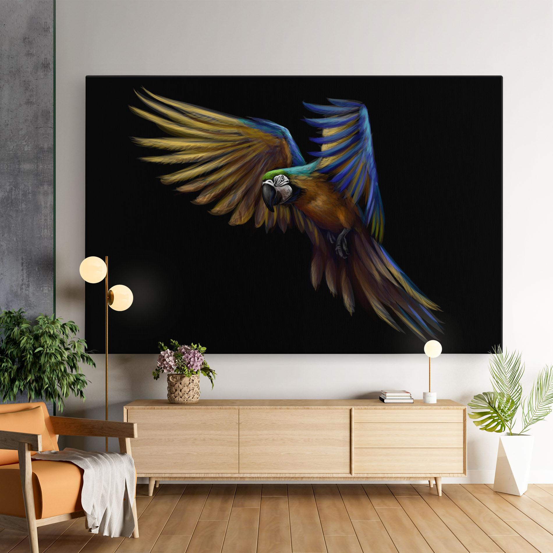 Tablou Canvas Parrot Flying mockup 9