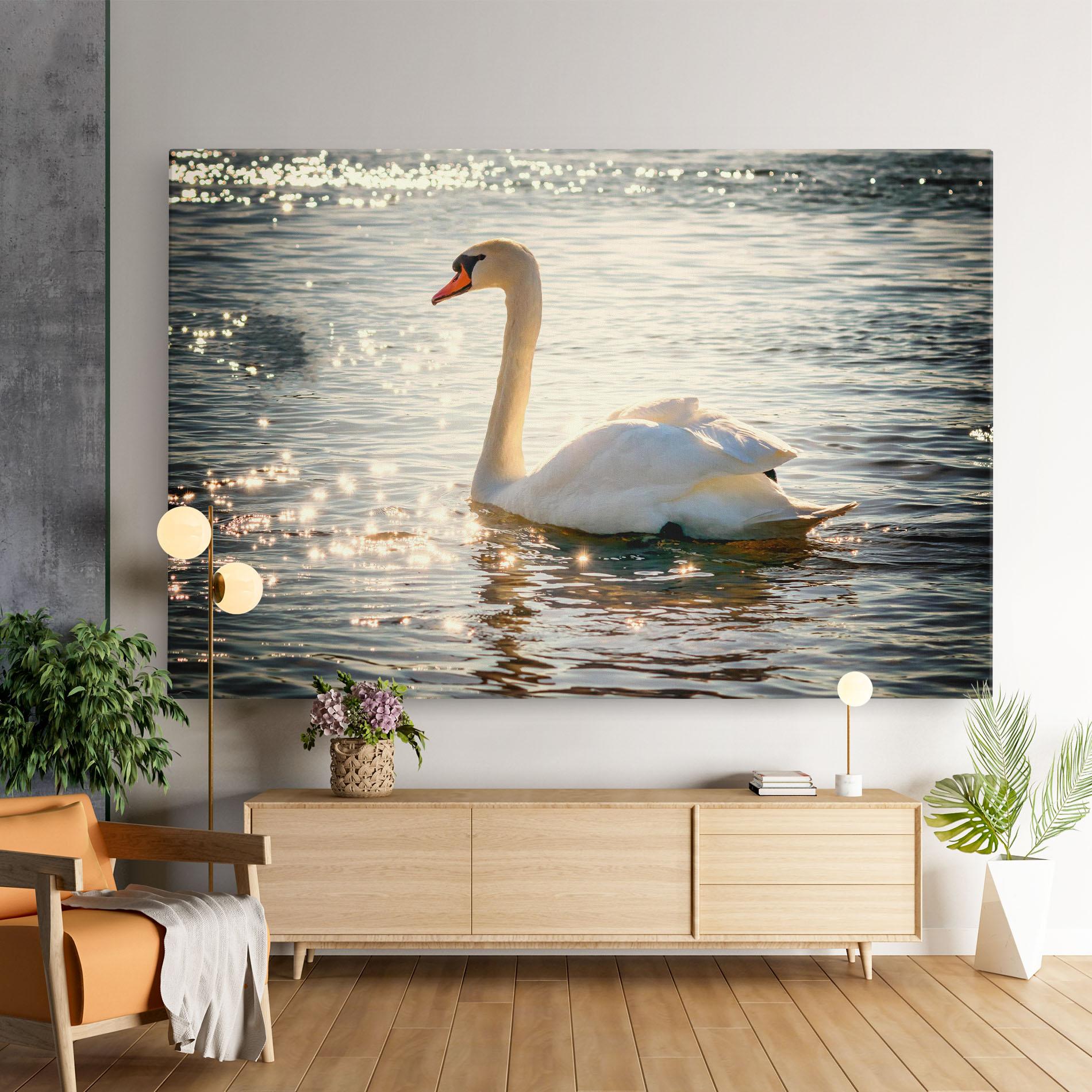 Tablou Canvas Swan On Lake mockup 9