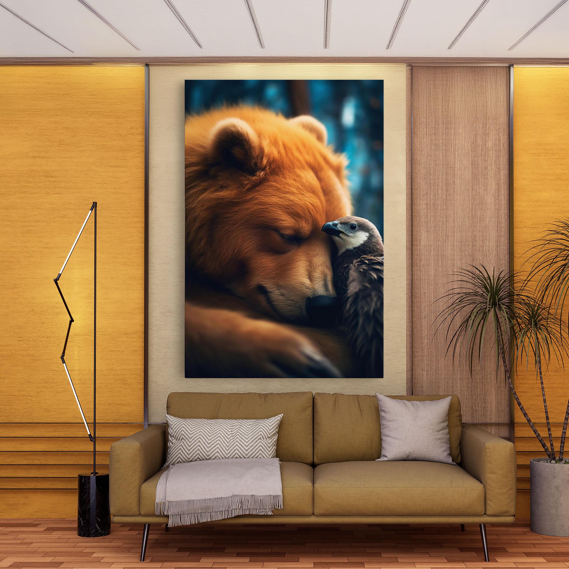 Tablou Canvas Bear With Eagle mockup 9