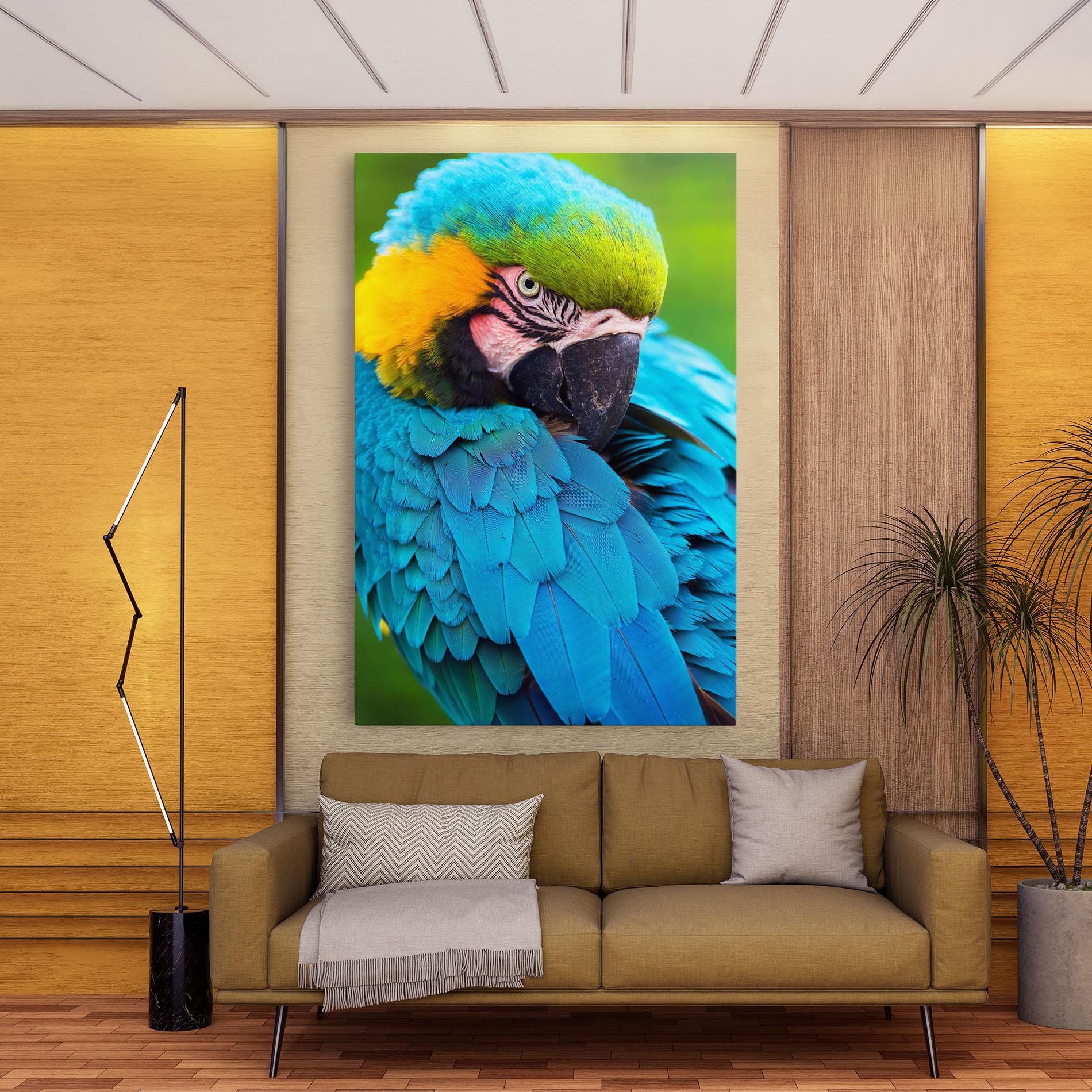 Tablou Canvas Blue Parrot mockup 9