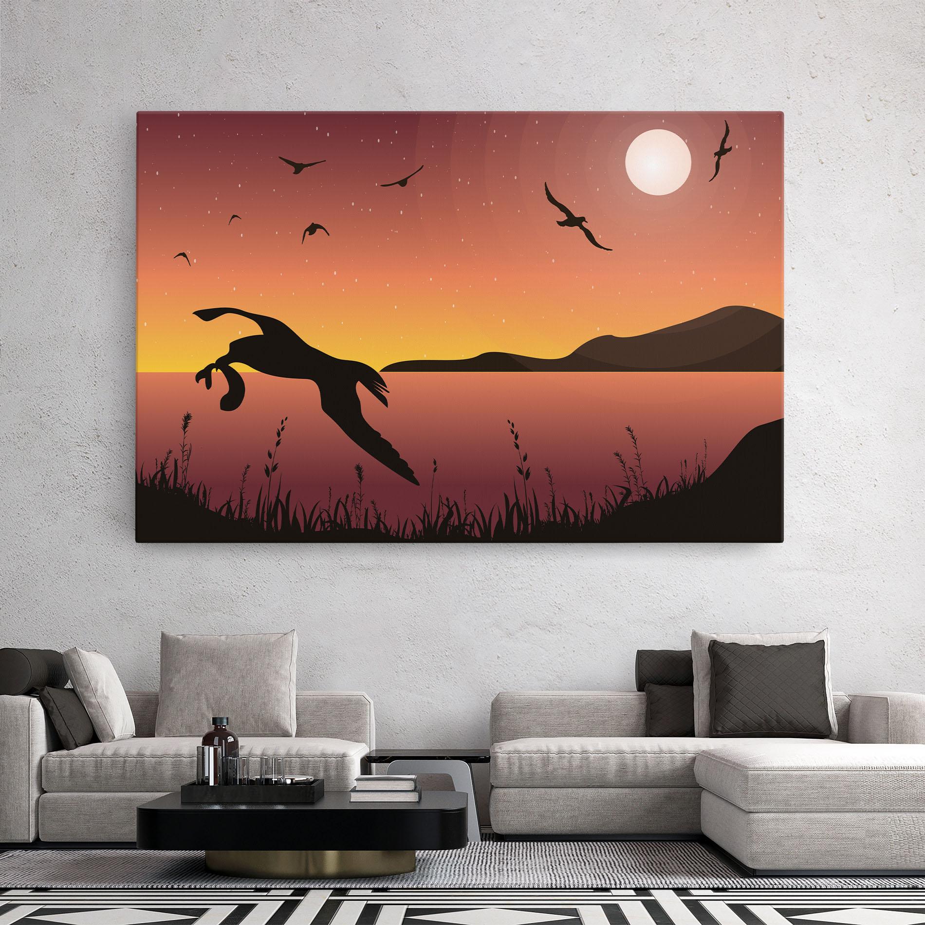 Tablou Canvas Birds Fishing mockup 2