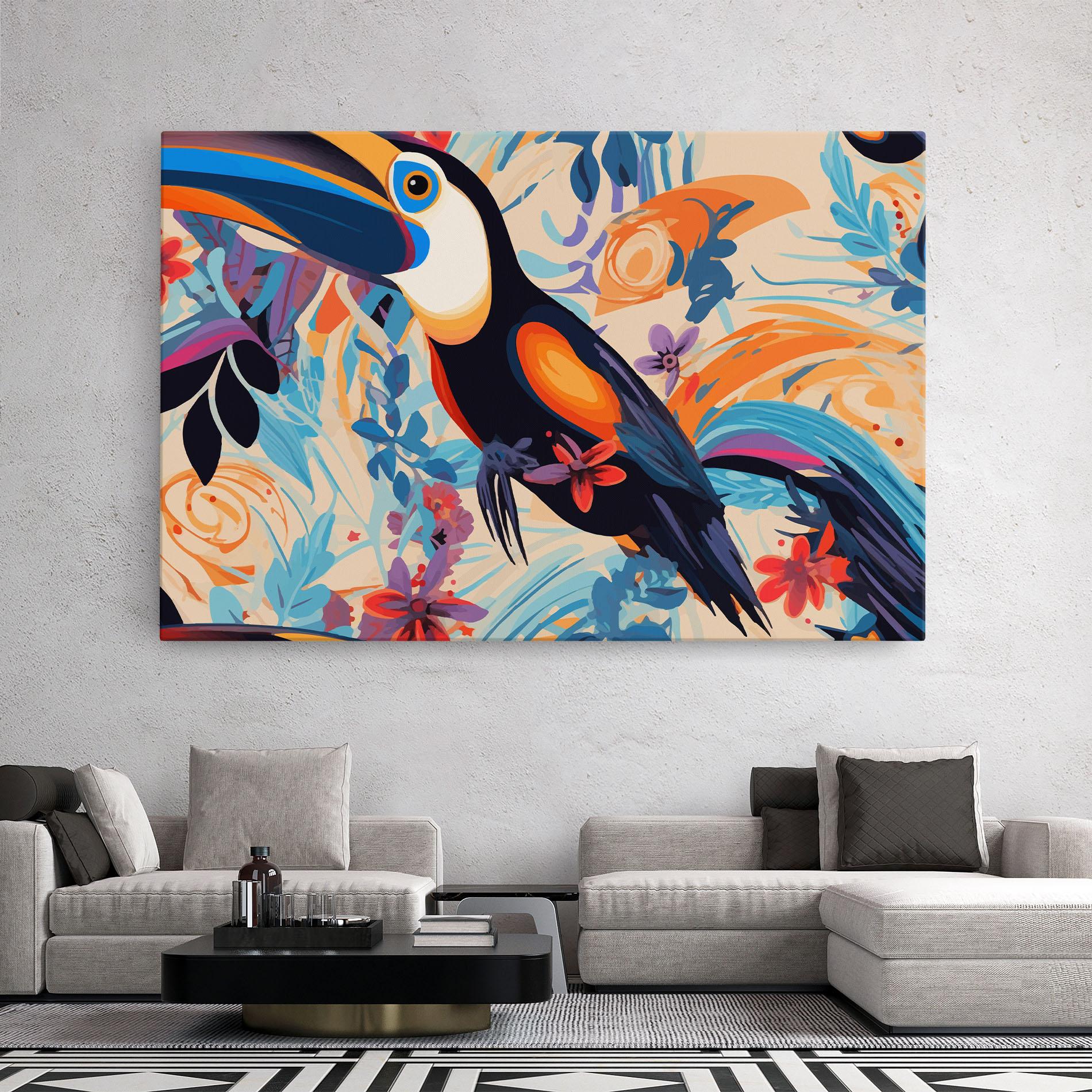 Tablou Canvas Colorful Toucan mockup 2