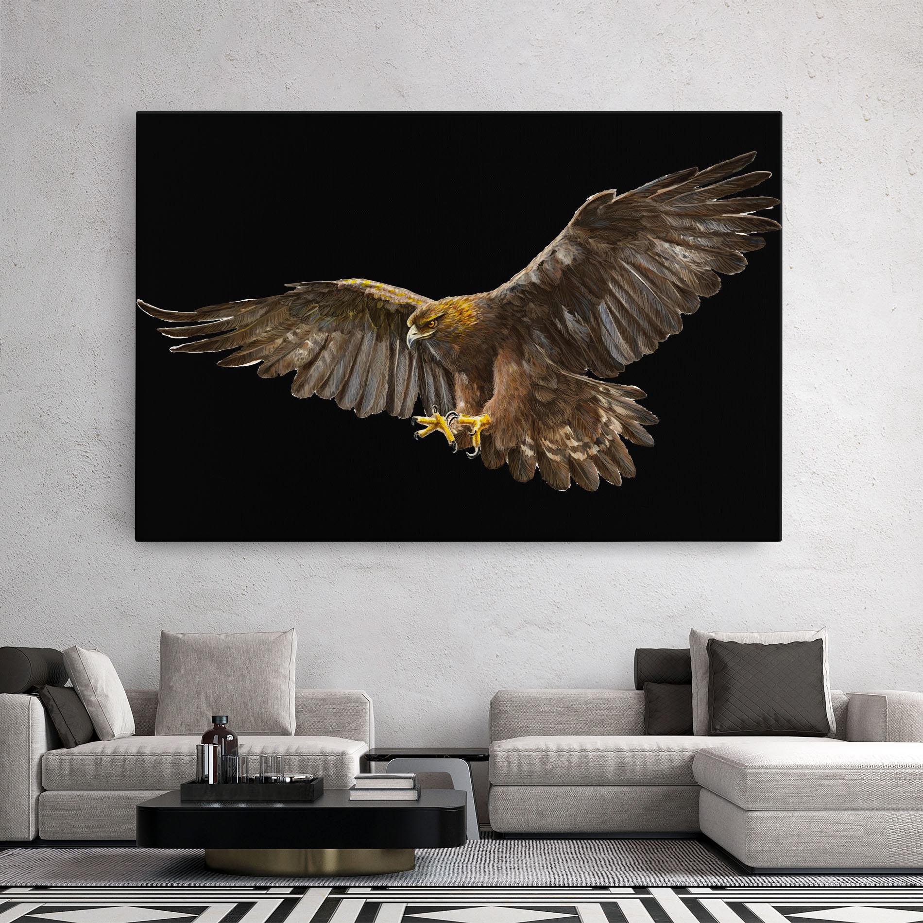Tablou Canvas Eagle On Black mockup 2