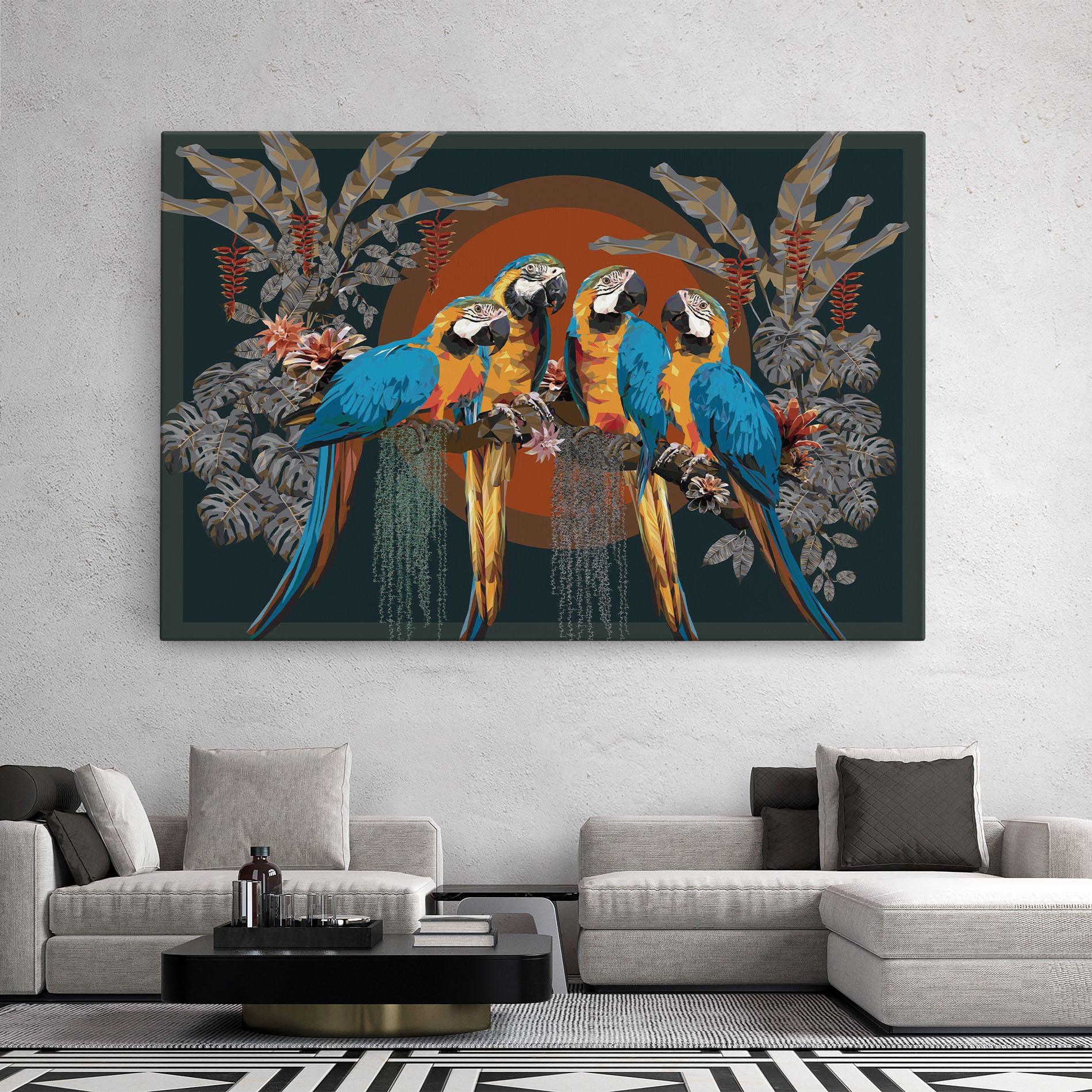 Tablou Canvas Parrot Couples mockup 2