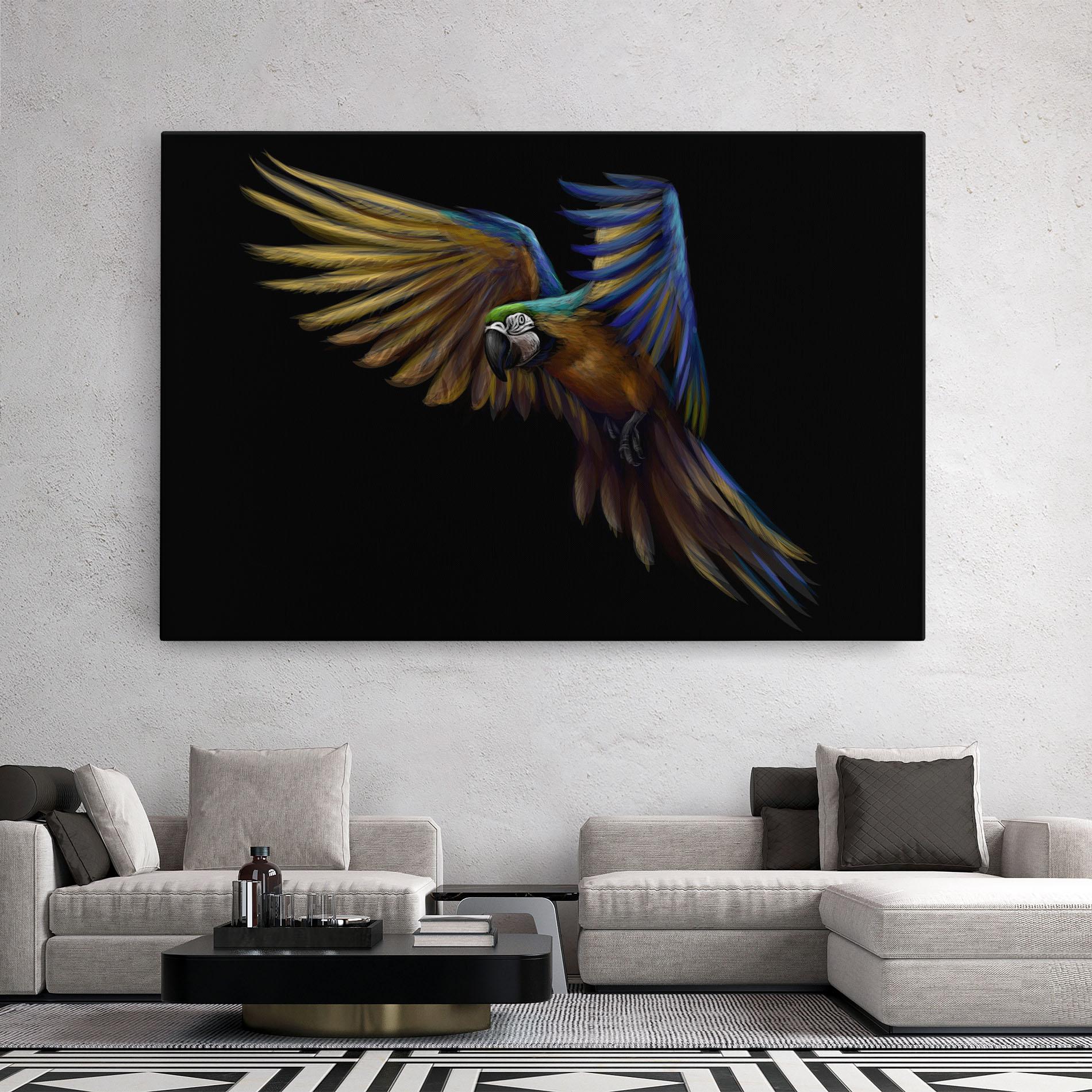 Tablou Canvas Parrot Flying mockup 2