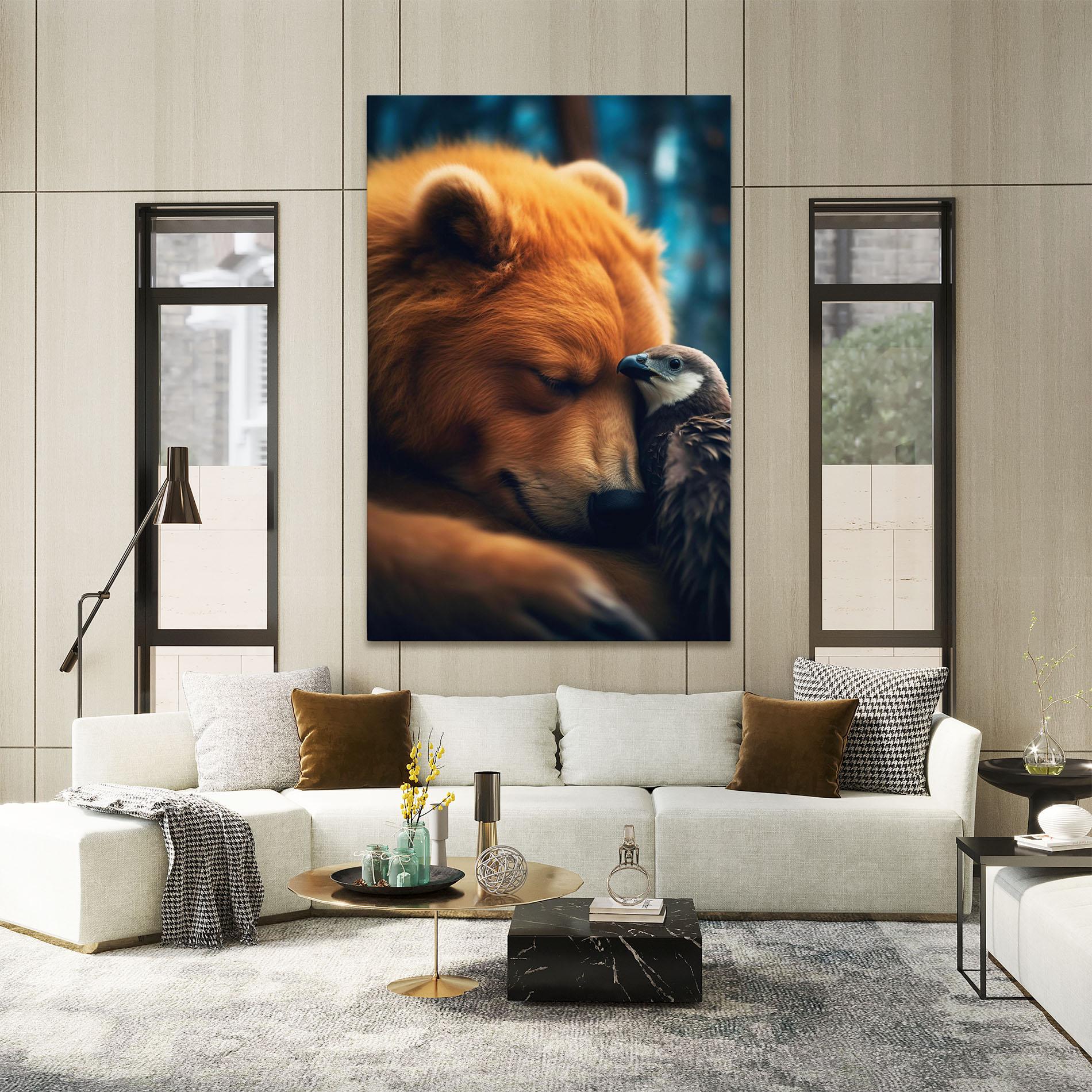 Tablou Canvas Bear With Eagle mockup 2