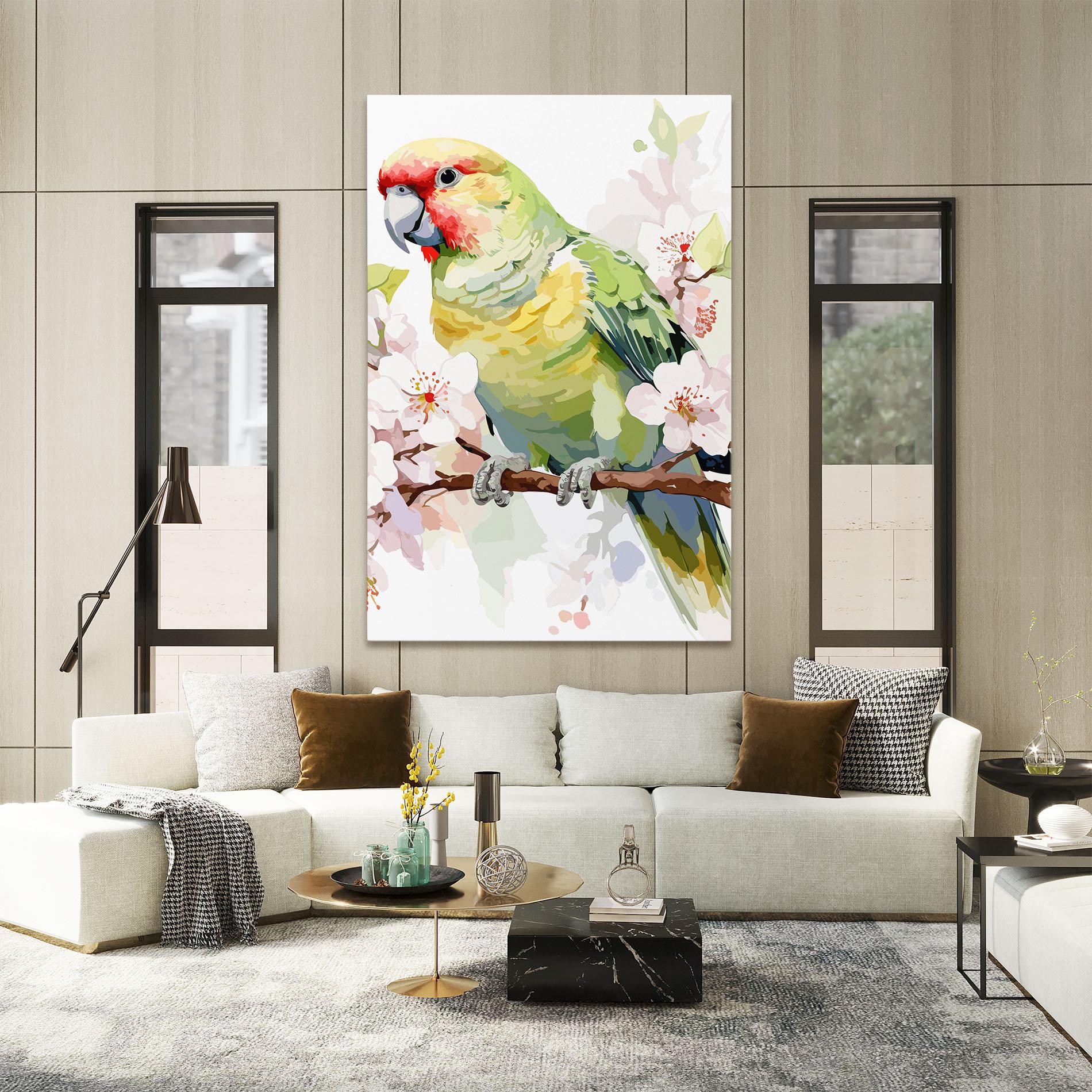 Tablou Canvas Cute Green Parrot mockup 2