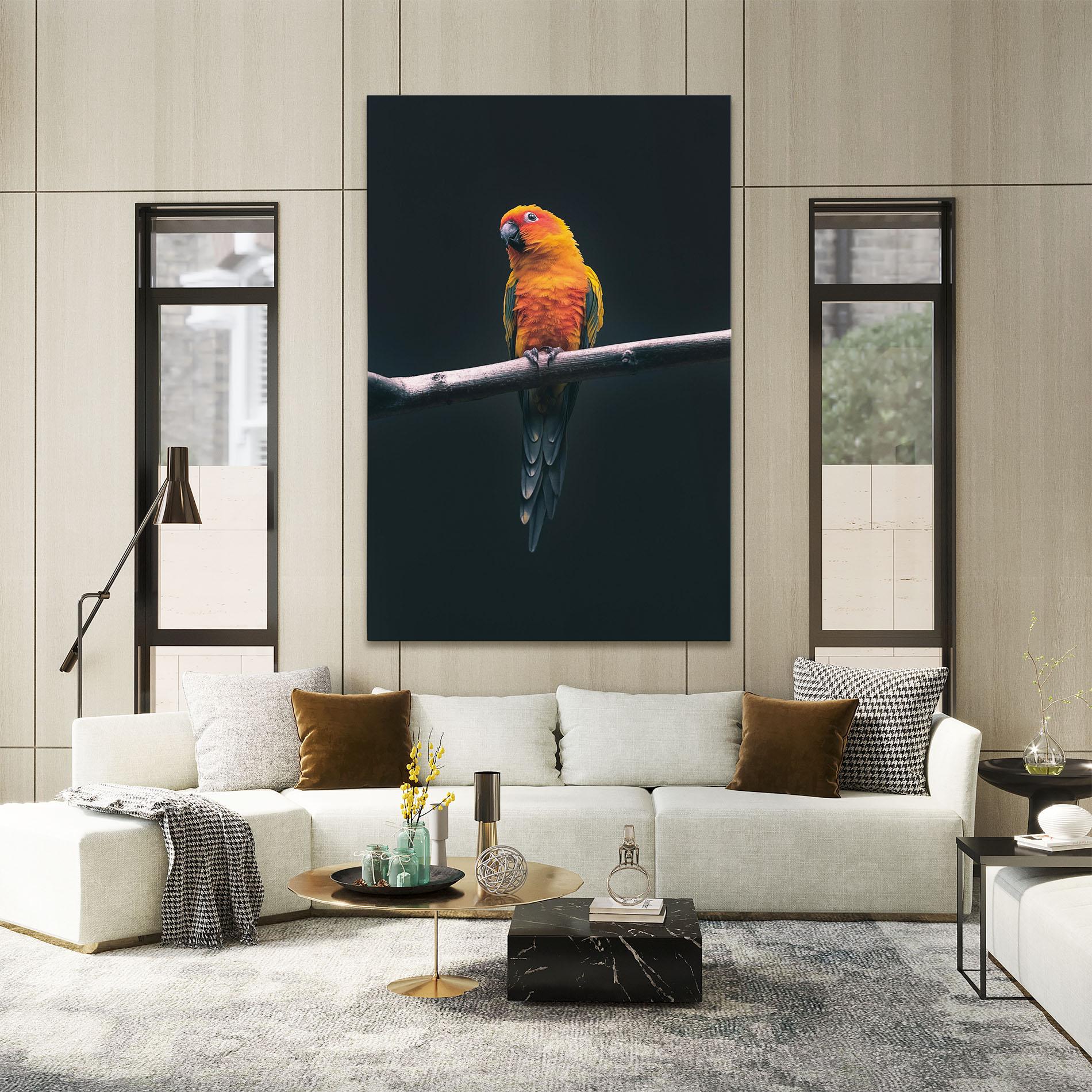 Tablou Canvas Fire Parrot mockup 2