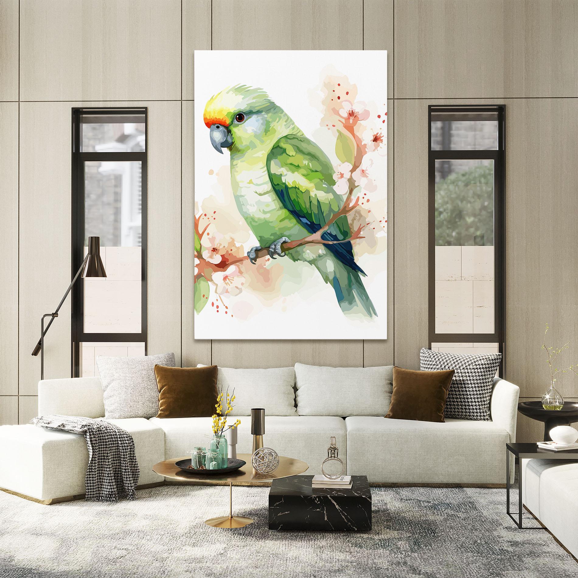 Tablou Canvas Pretty Green Parrot mockup 2
