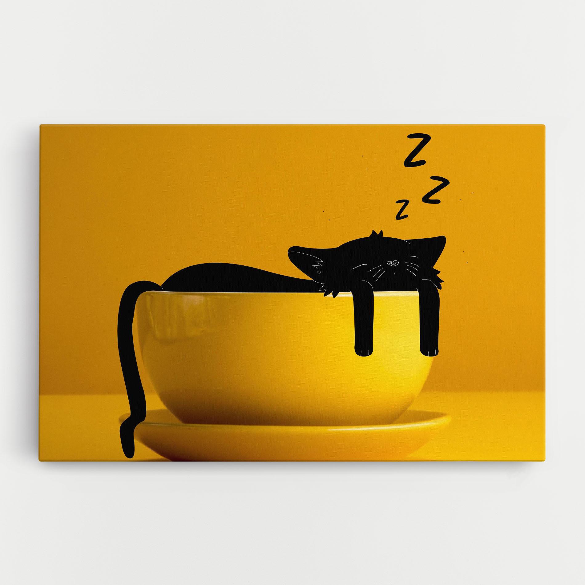 Tablou Canvas Cat In A Cup mockup 0