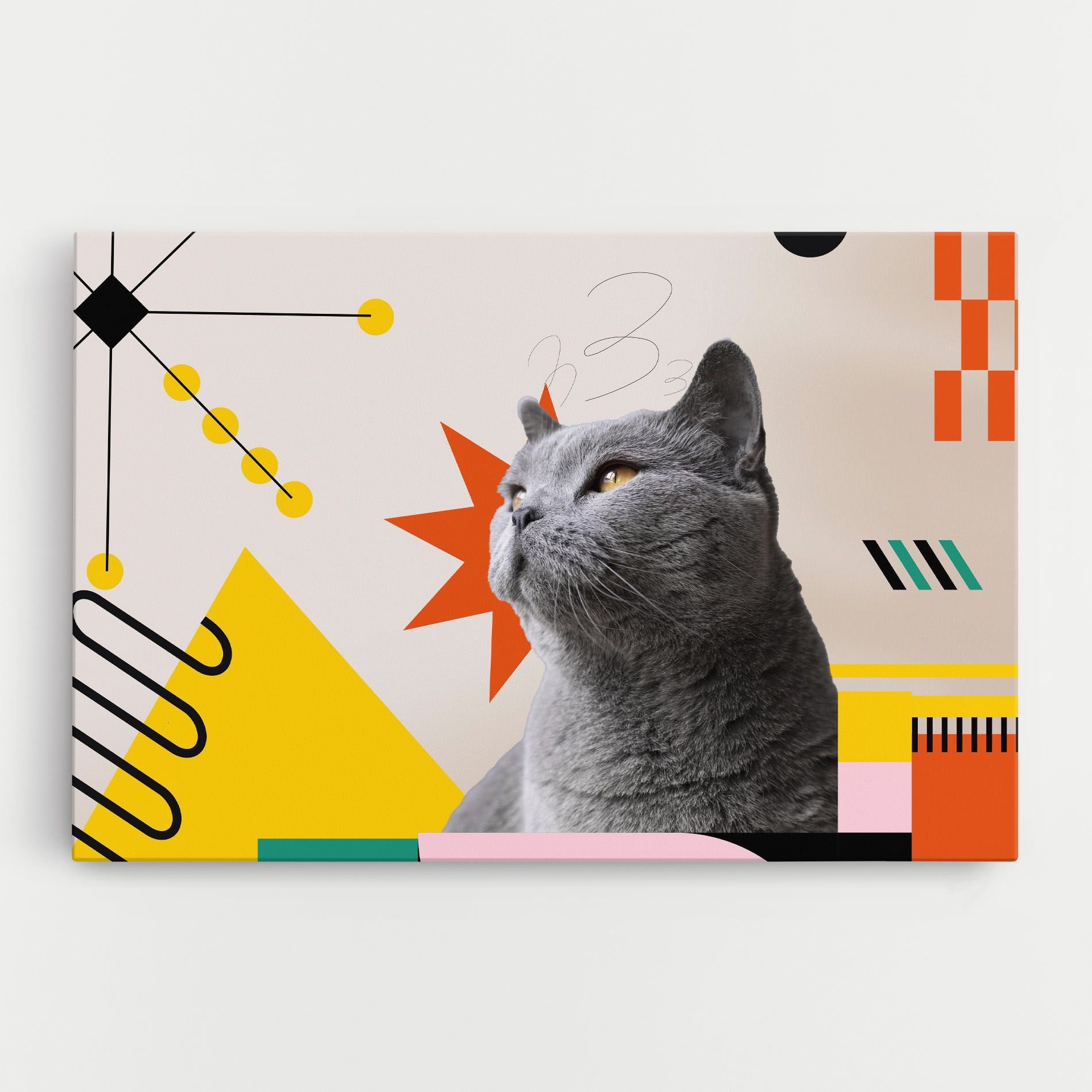 Colorful Graphic Cat mockup 0