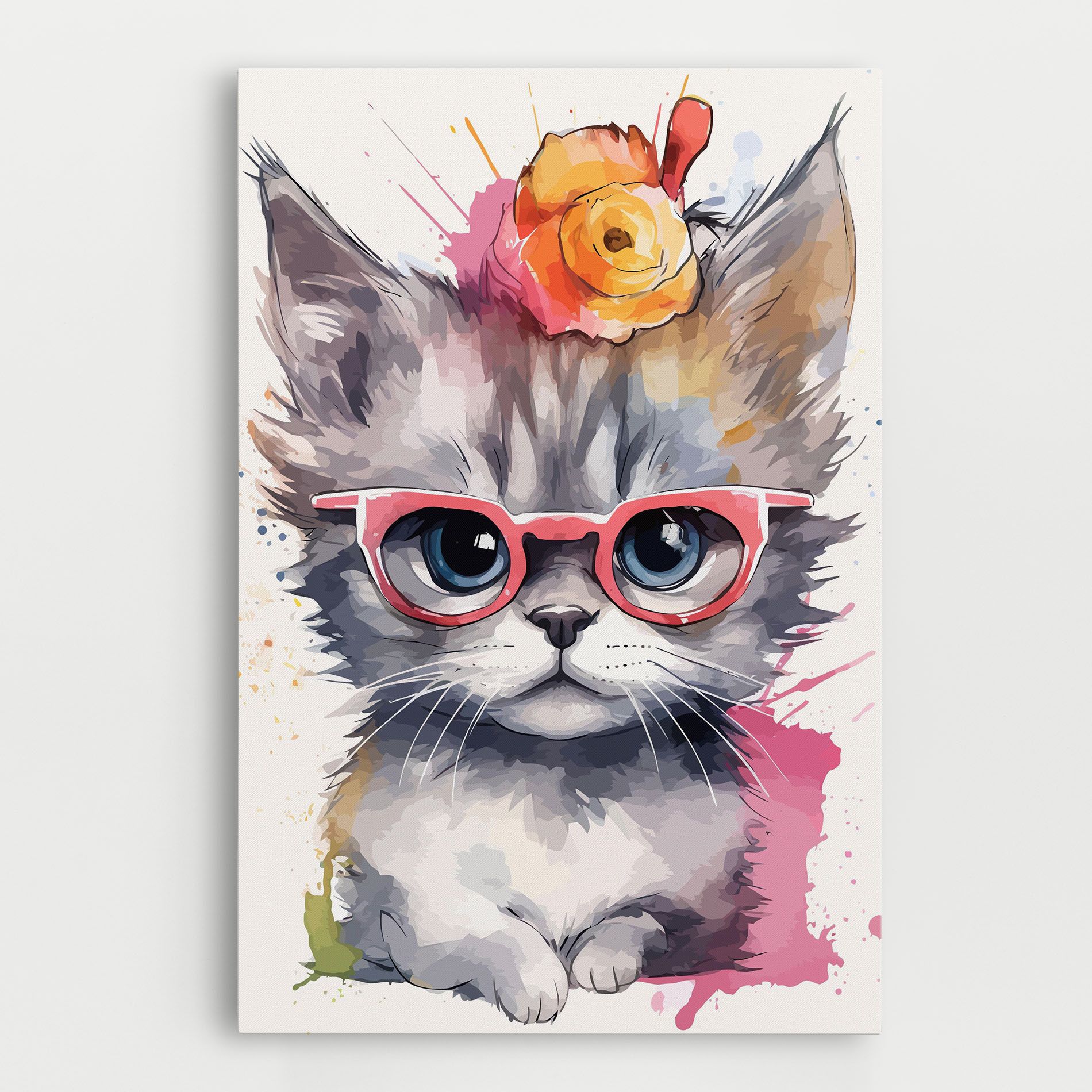 Adorable Grey Cat mockup 0