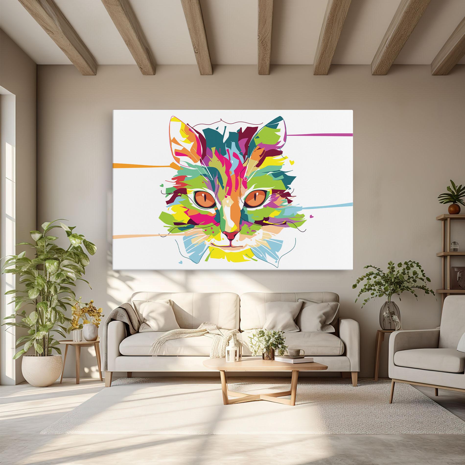 Tablou Canvas Cat Art Close Up mockup 6
