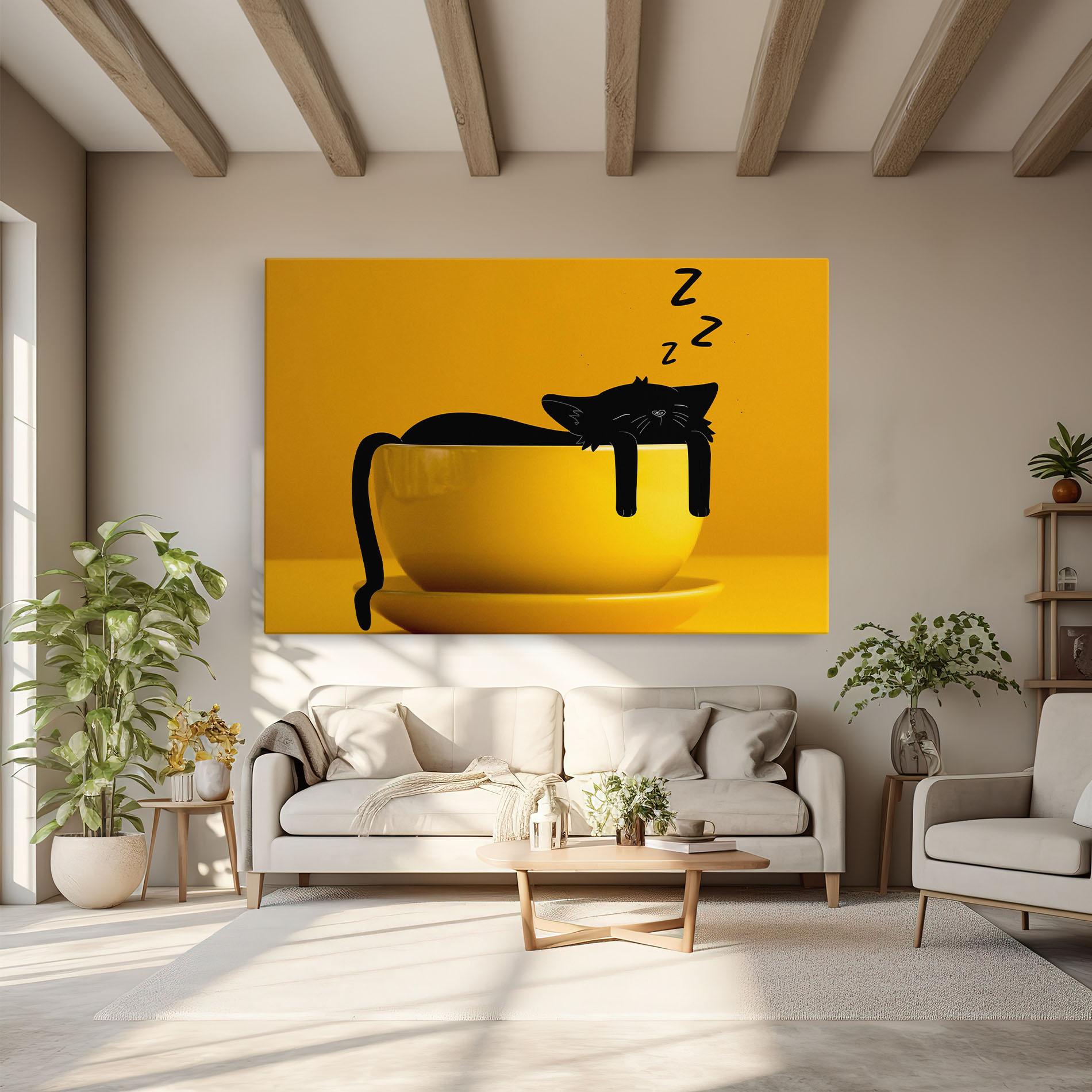 Tablou Canvas Cat In A Cup mockup 6