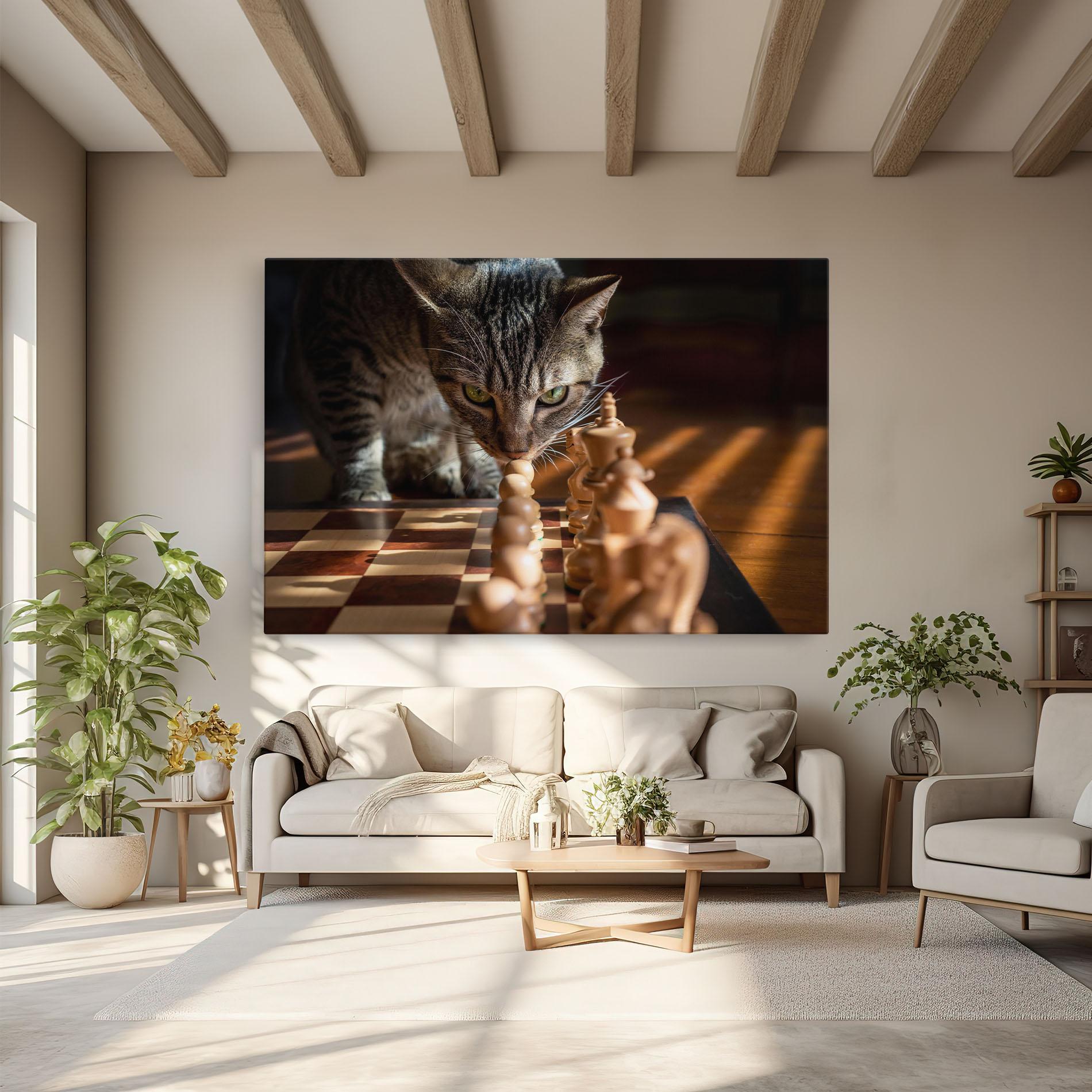 Tablou Canvas Chess Cat mockup 6