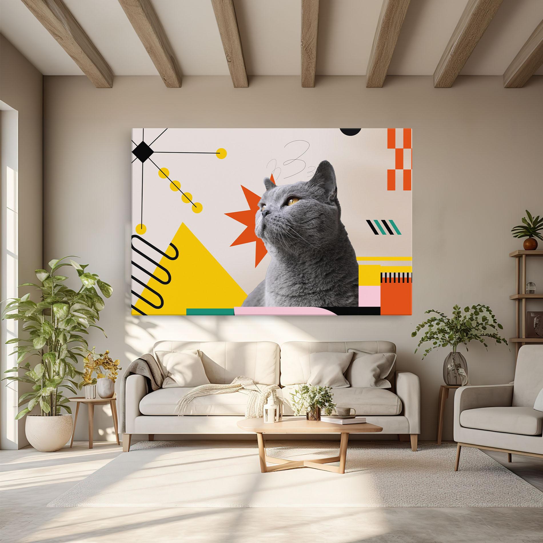 Tablou Canvas Colorful Graphic Cat mockup 6