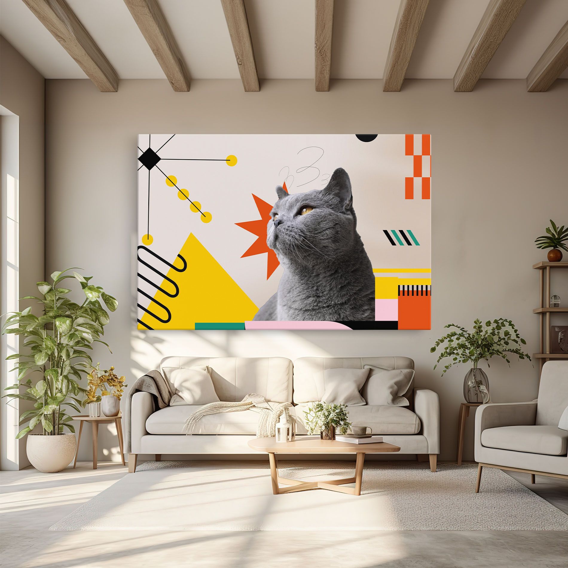 Colorful Graphic Cat mockup 6