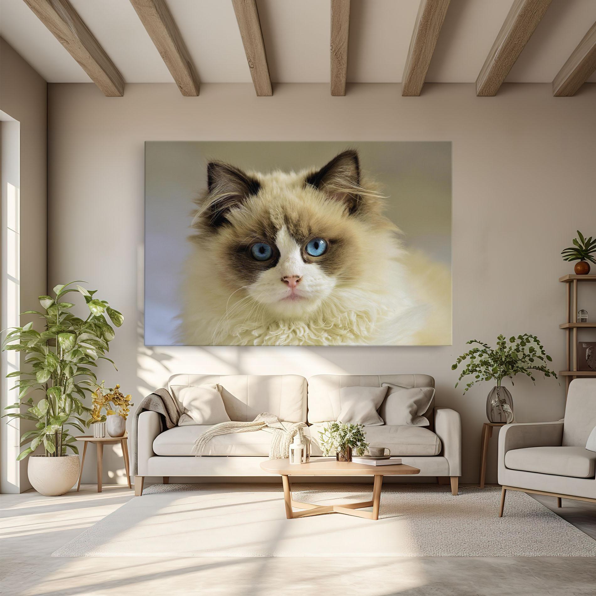 Tablou Canvas Interesting Blue Eyes Cat mockup 6