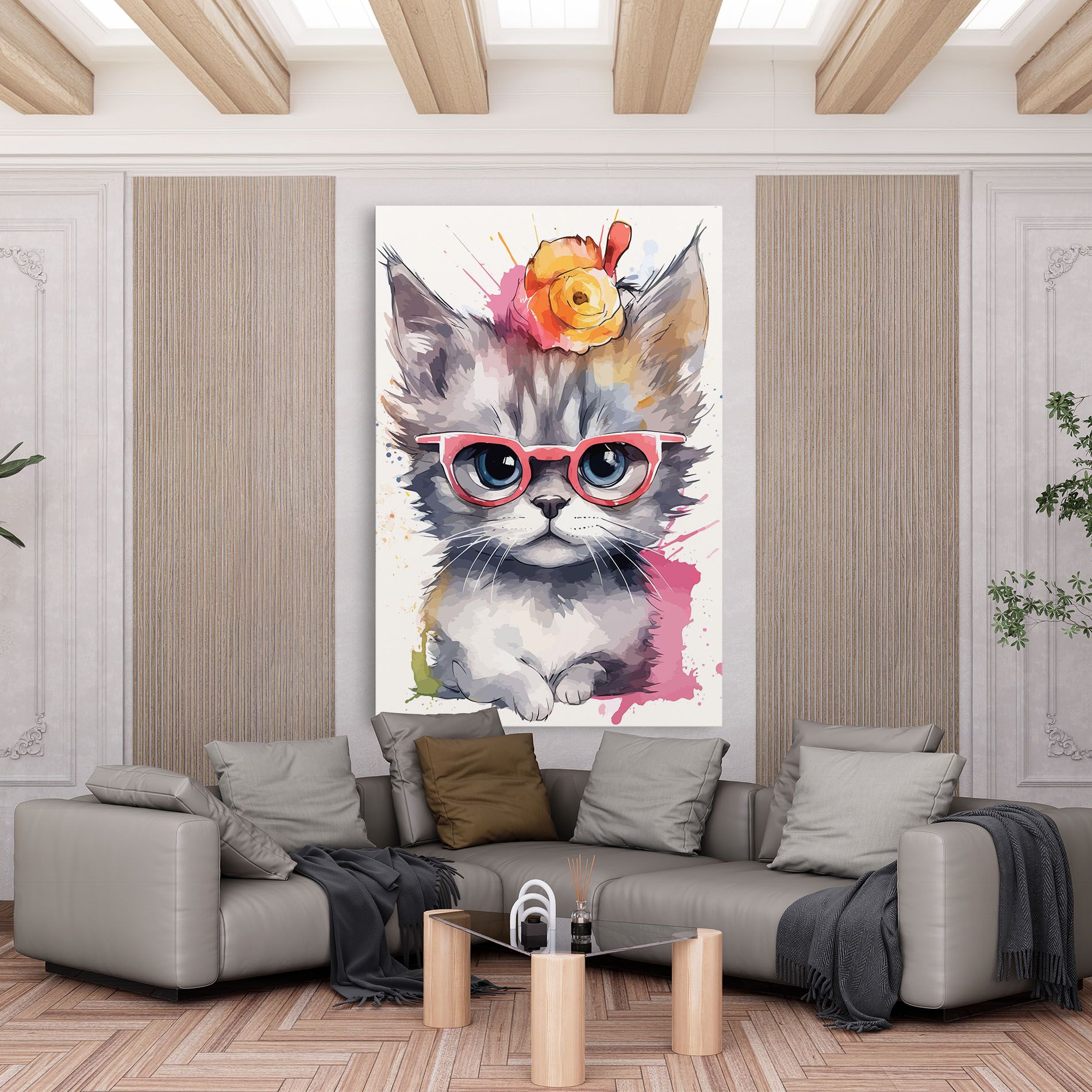 Adorable Grey Cat mockup 6