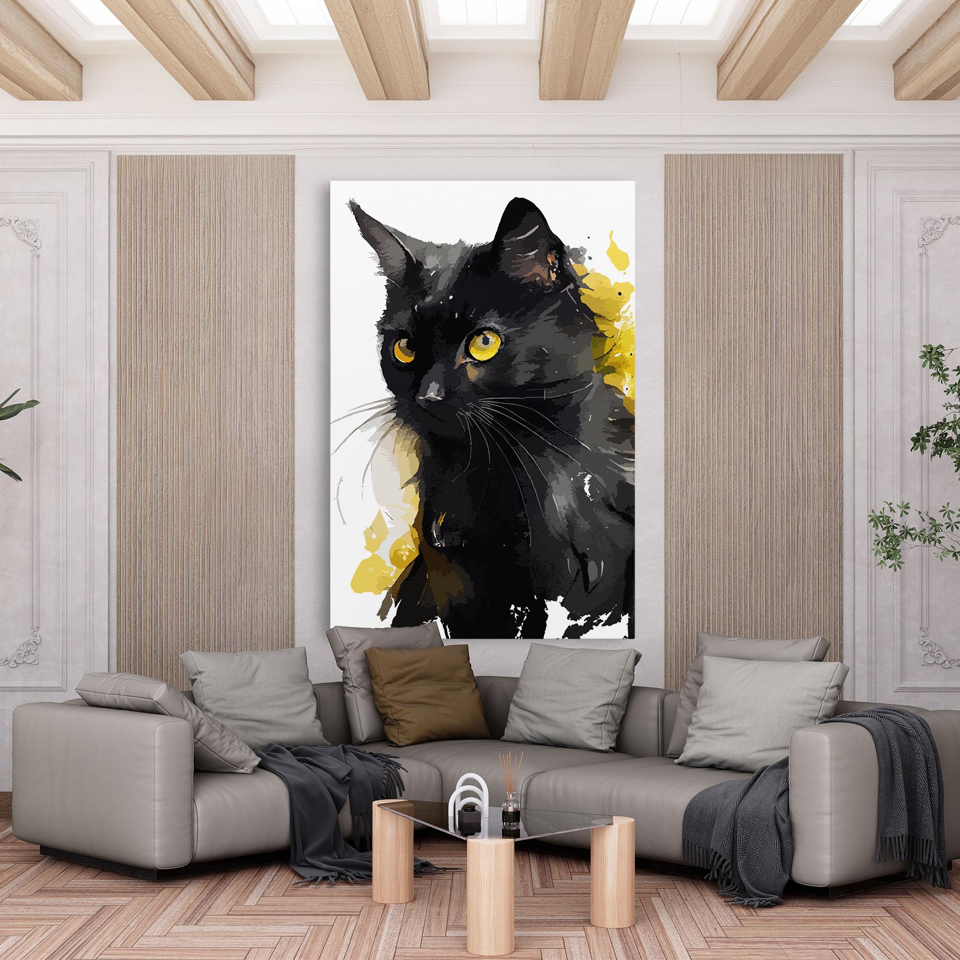 Tablou Canvas Beautiful Black Cat mockup 6