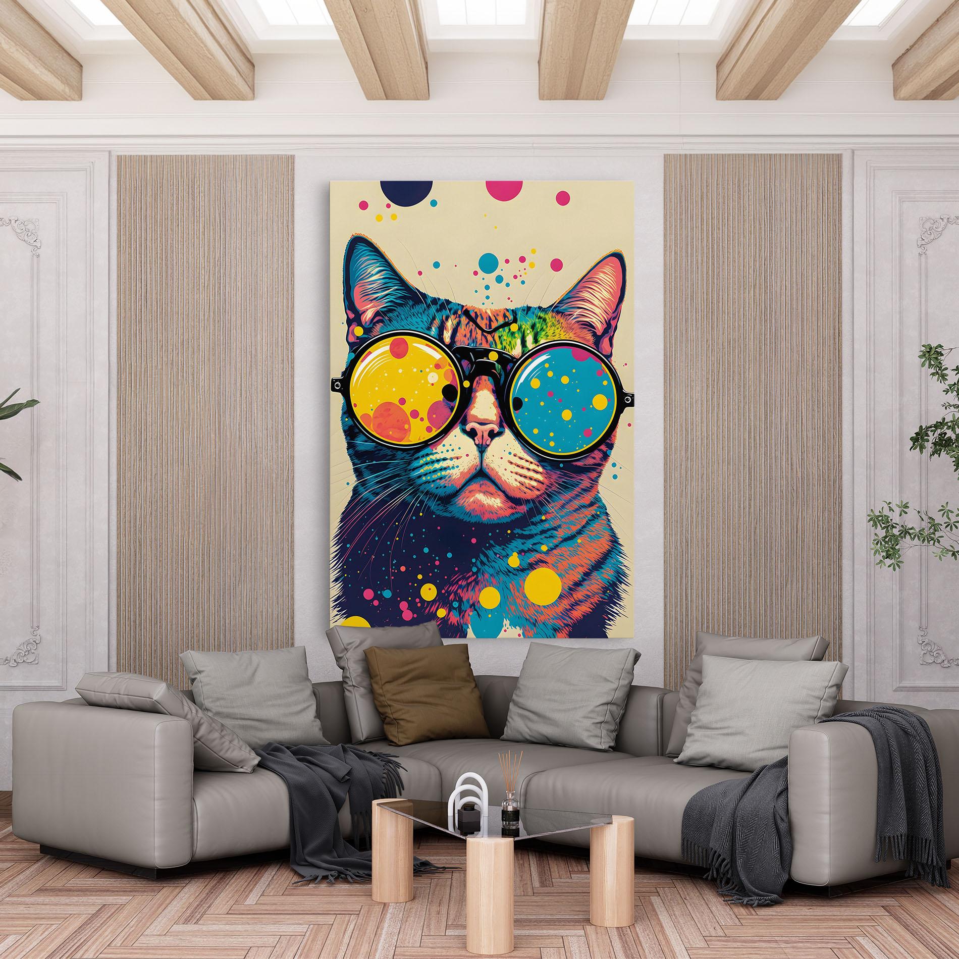 Tablou Canvas Vintage Cat mockup 6