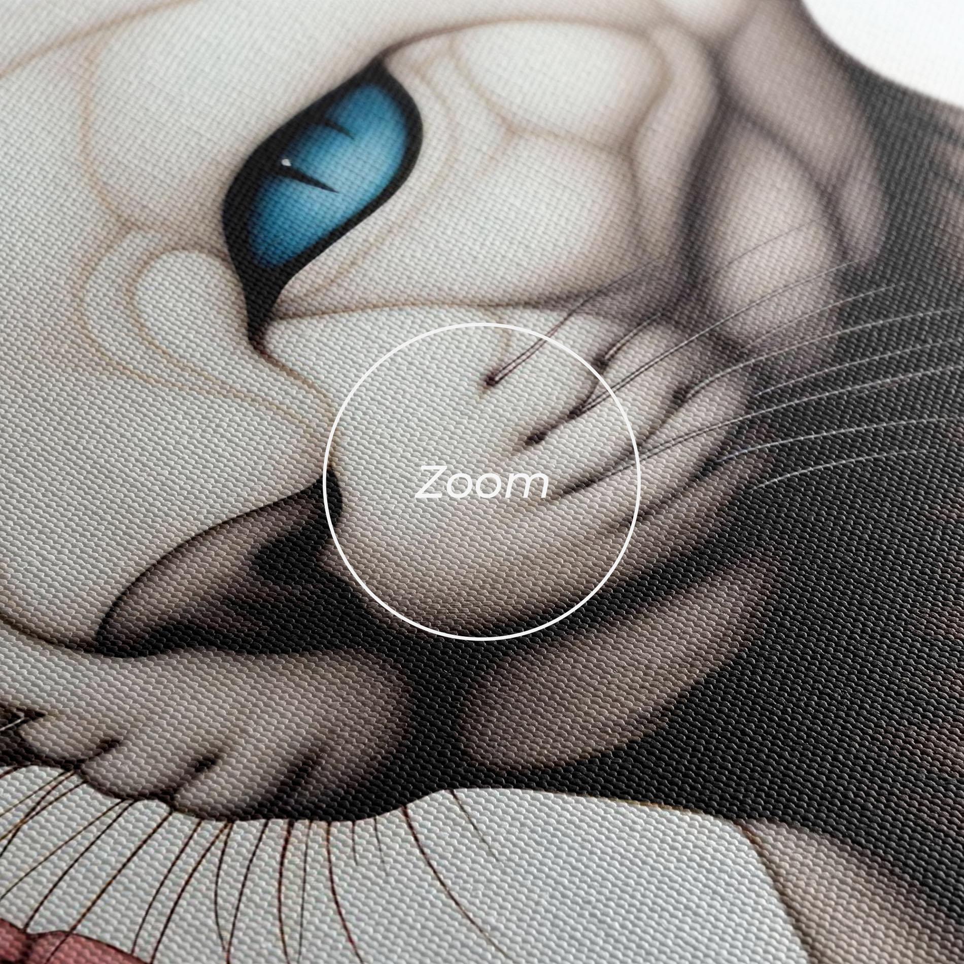 Tablou Canvas Blue Eyes Cat Drawing mockup 3