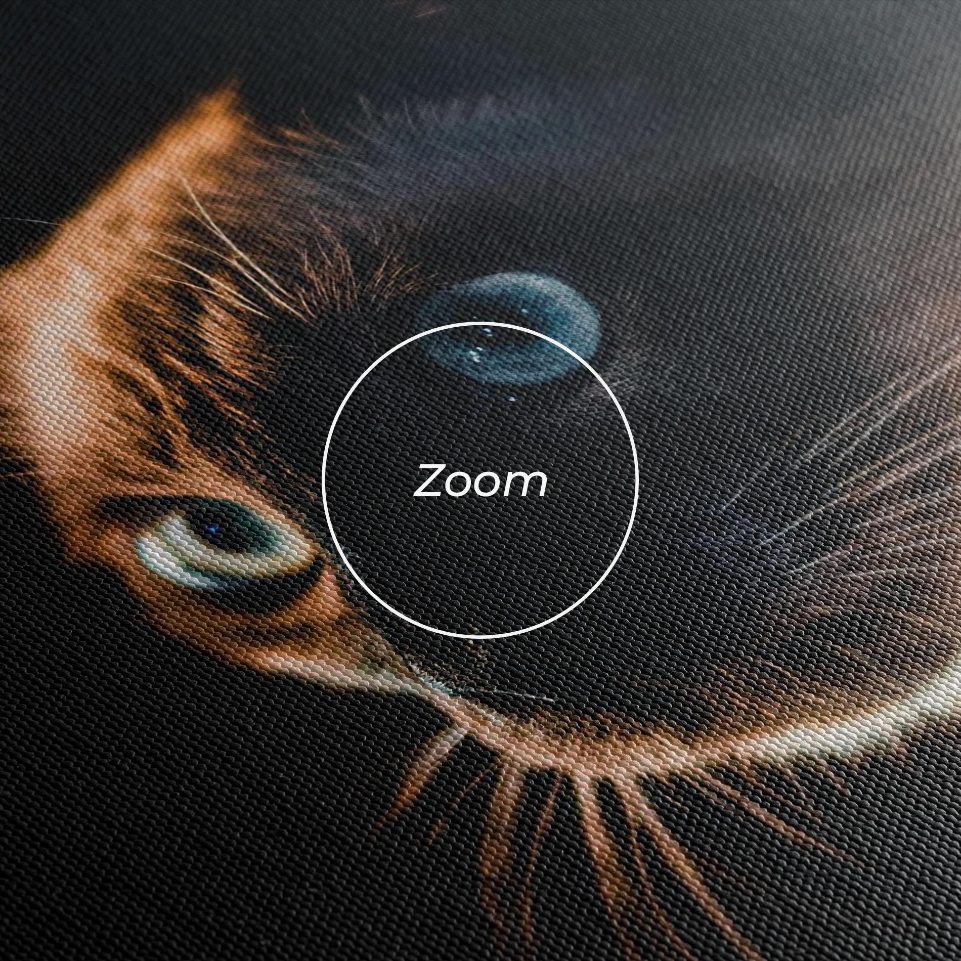 Tablou Canvas Blue Eyes Cat In Dark mockup 3