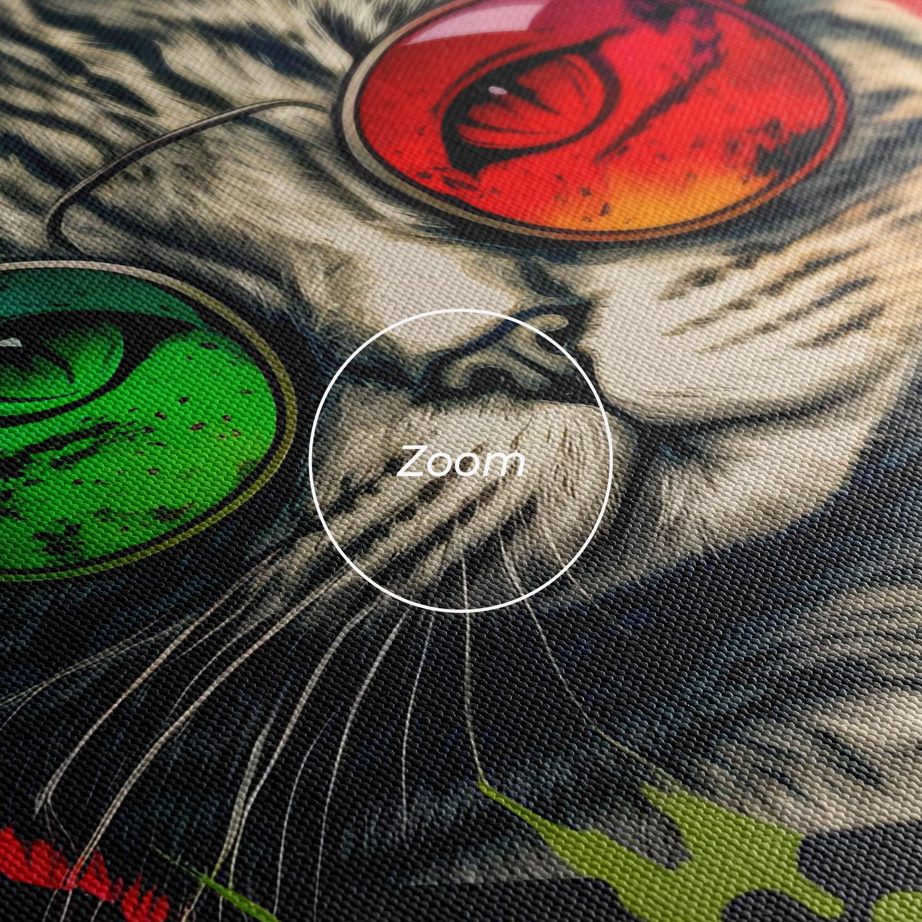 Tablou Canvas Green Red Glasses Cat mockup 3