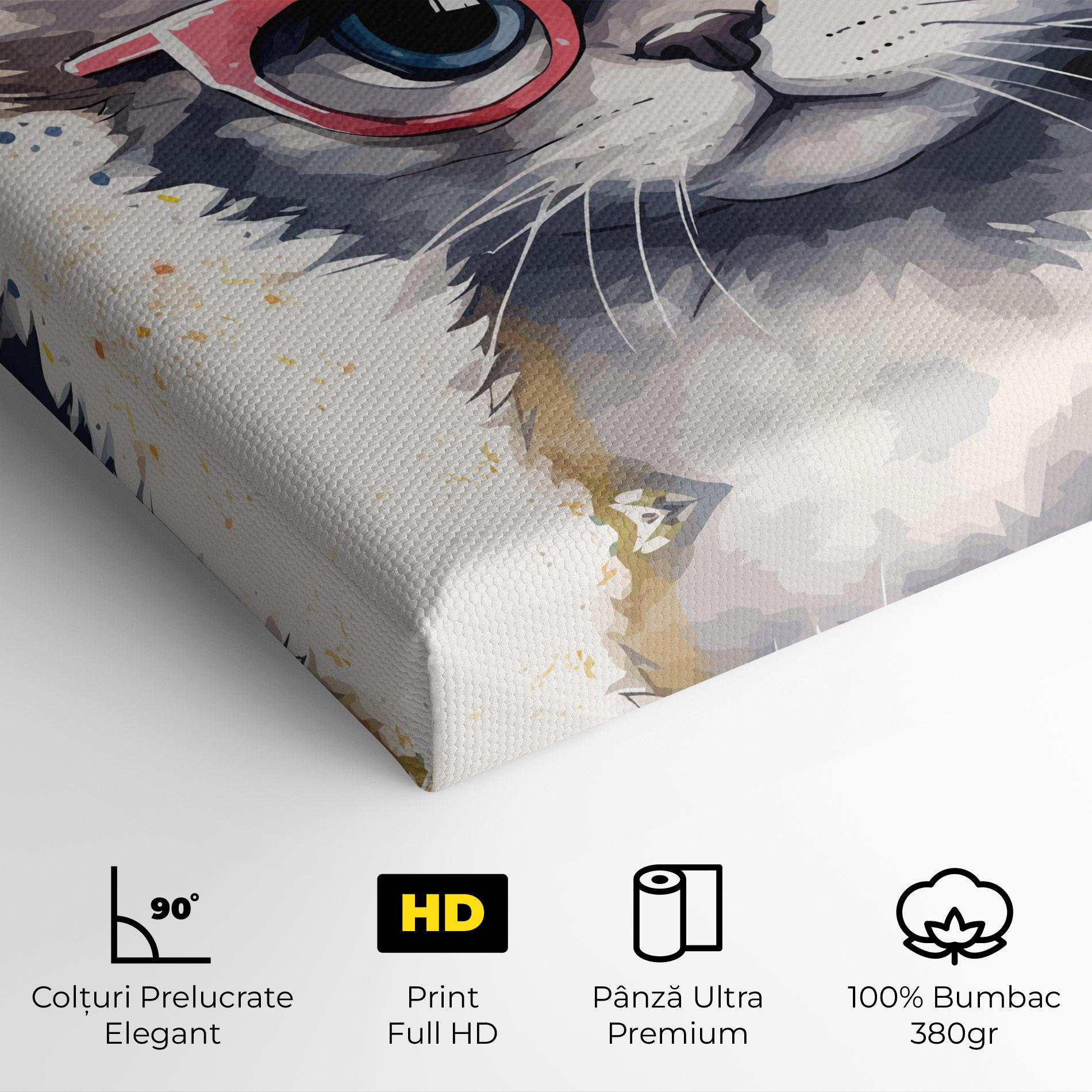 Tablou Canvas Adorable Grey Cat mockup 4