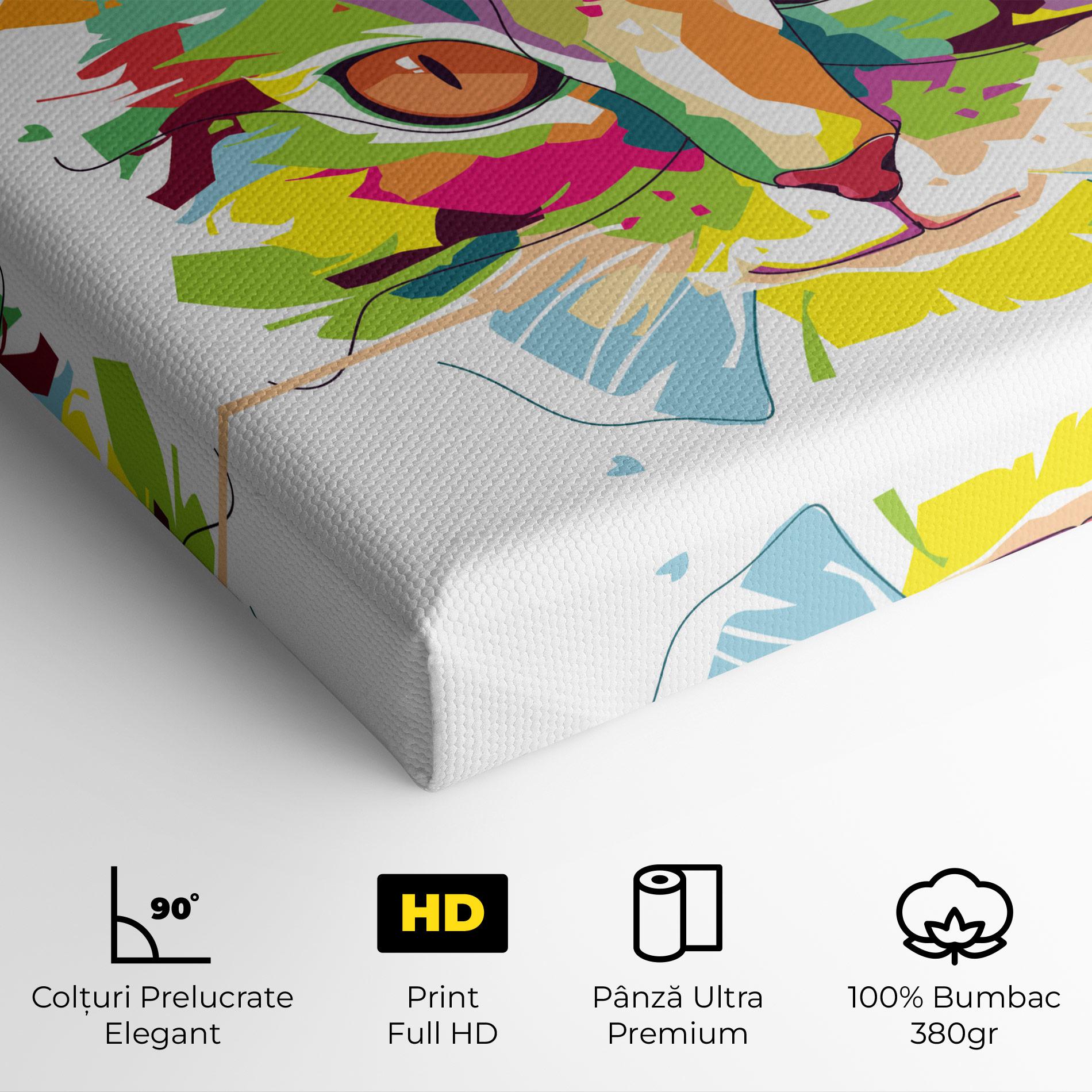 Tablou Canvas Cat Art Close Up mockup 4